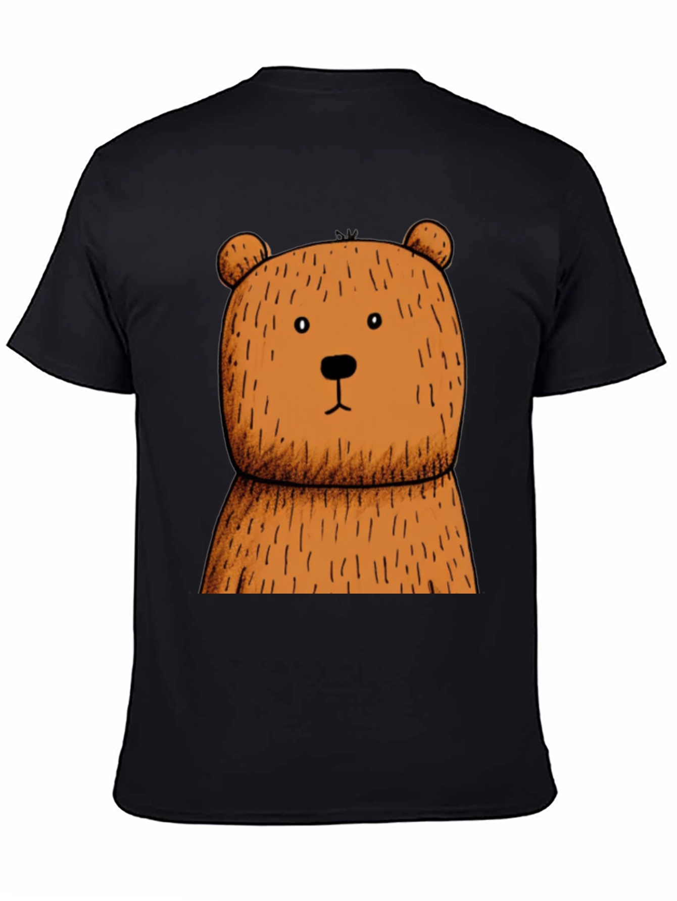 Black Black T-Shirt with Brown Bear Graphic view 4