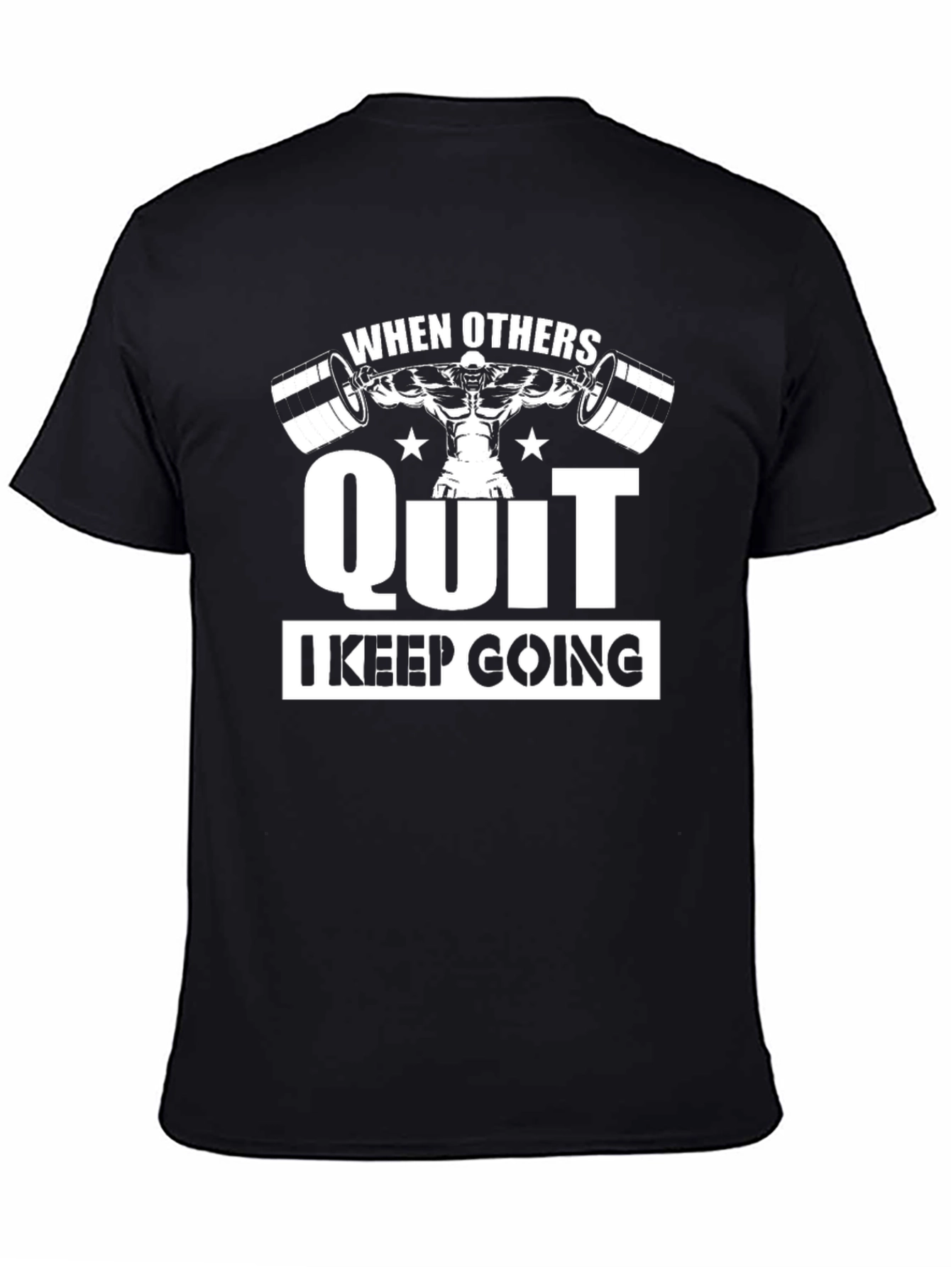 Black Workout Motivation T-Shirt - Never Quit Lifting Tee view 4