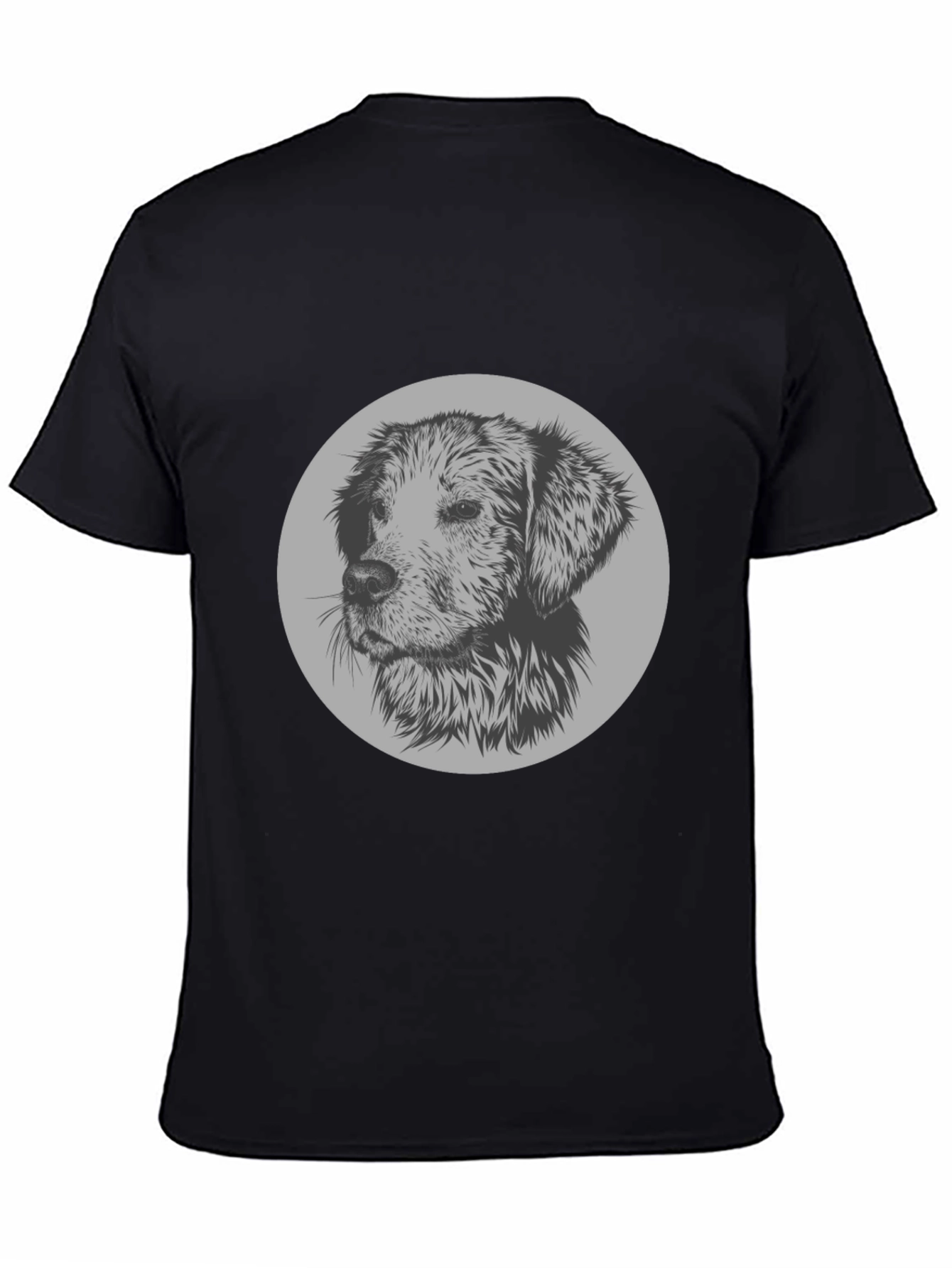 Black Dog Graphic Print Crew Neck T-Shirt view 4