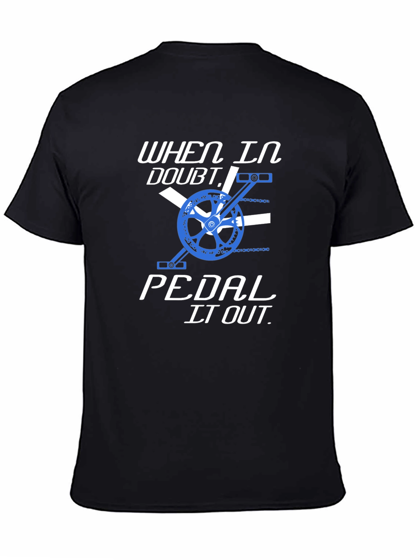 Black When in Doubt Pedal it Out T-Shirt view 4