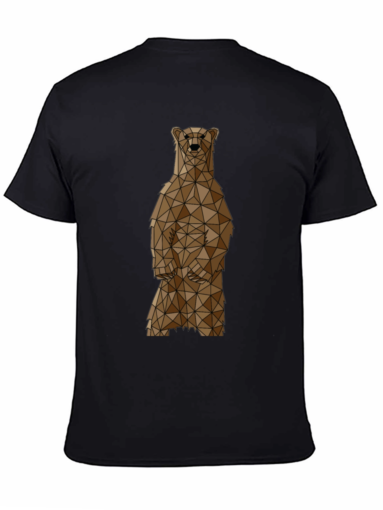 Black Geometric Bear Graphic Tee - Black view 4