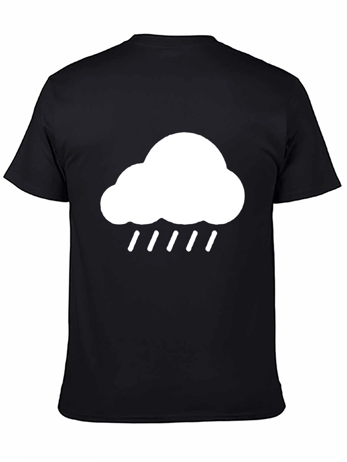 Black Cloud Rain Graphic Black T-Shirt view 4