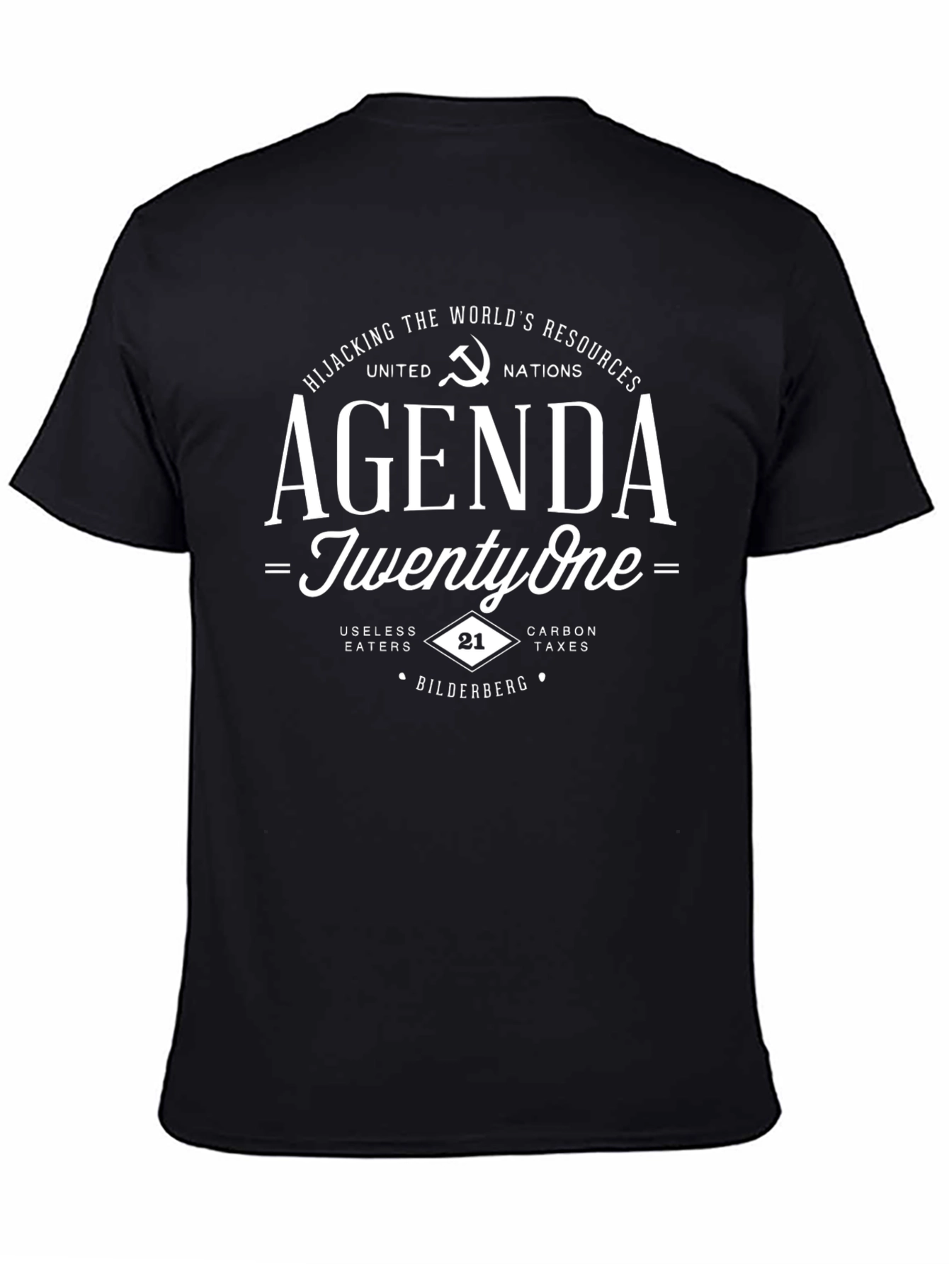 Black Agenda Twenty One Conspiracy T-Shirt view 4