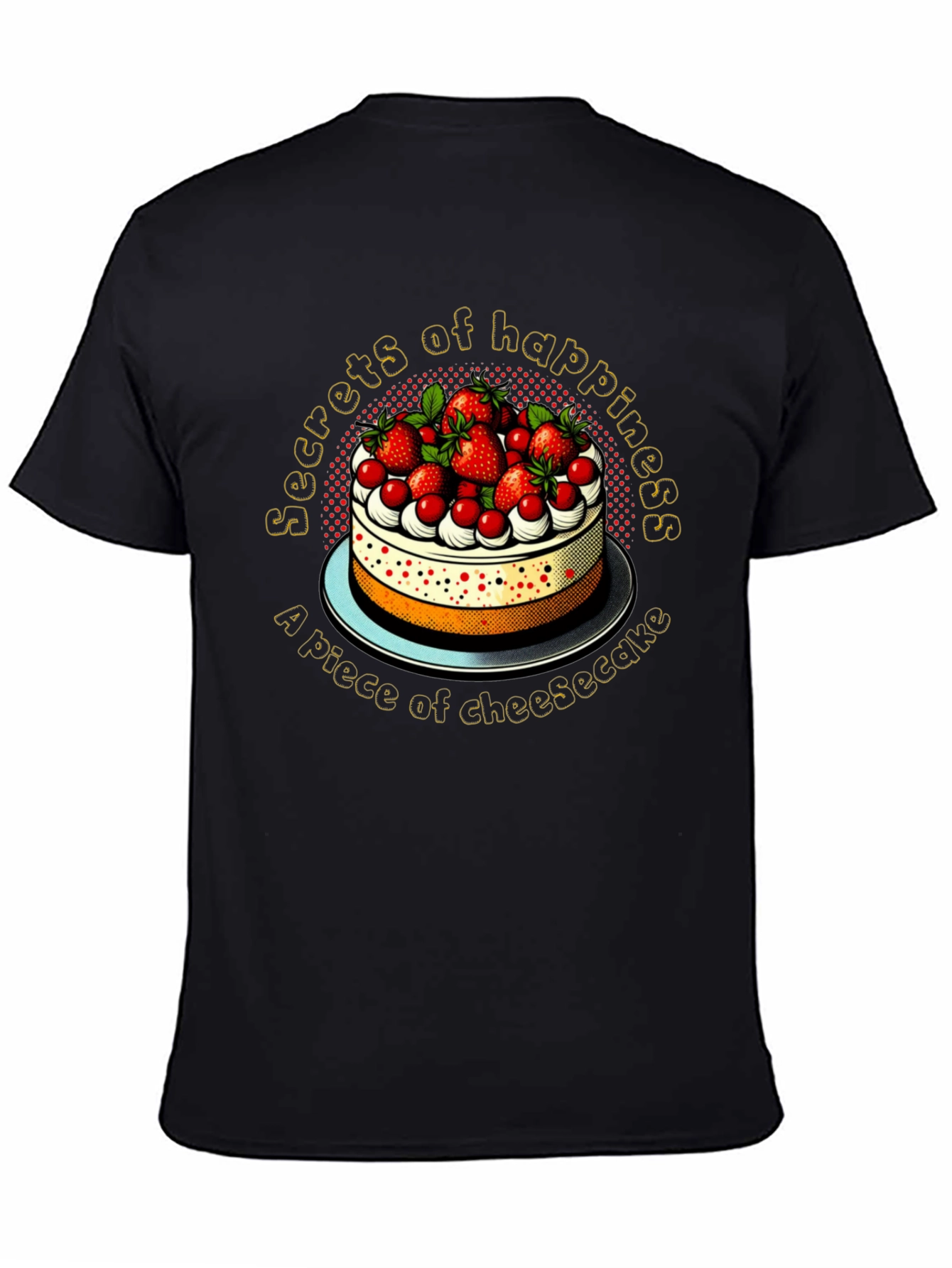 Black Secrets of Happiness Cheesecake Graphic Tee view 4