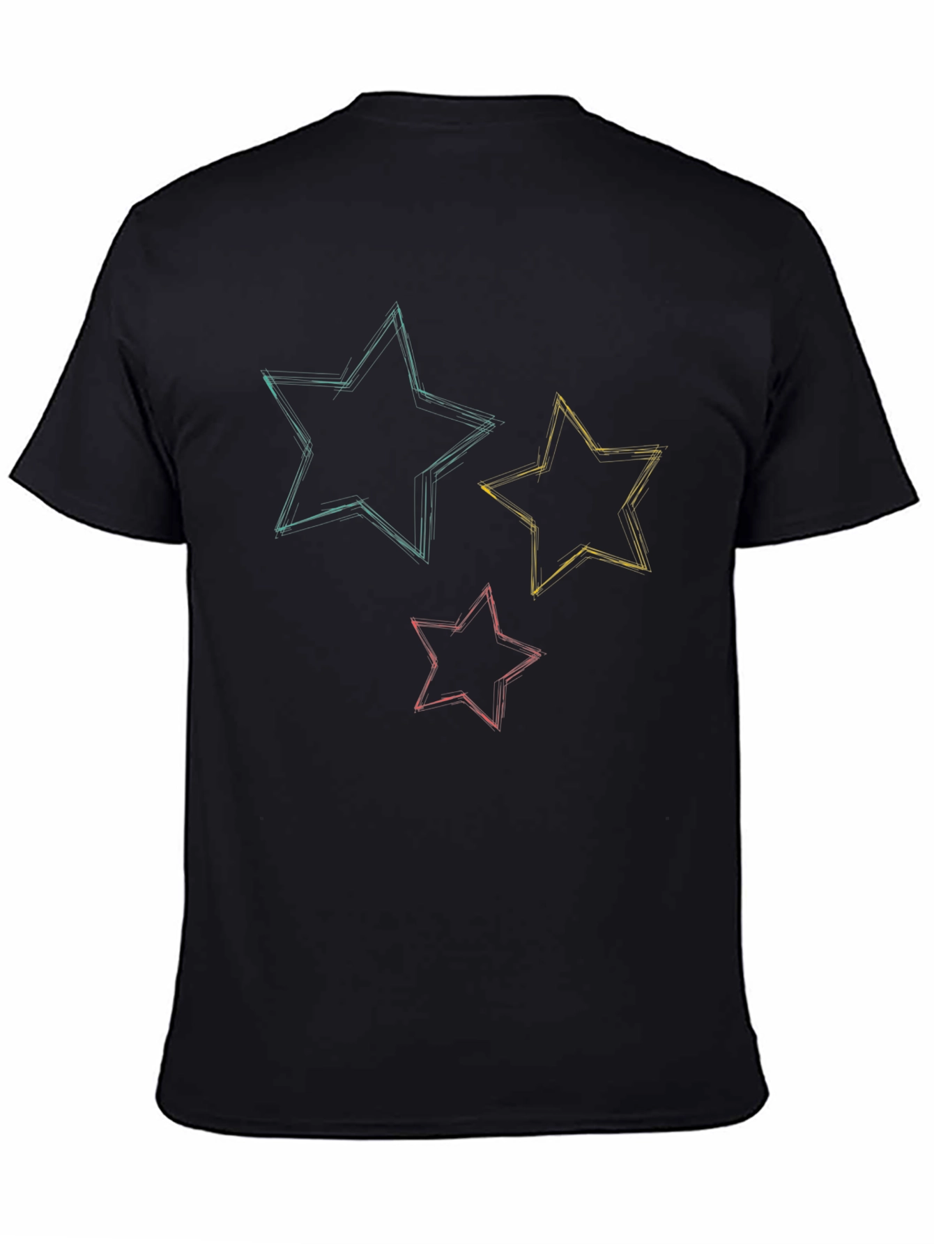 Black Starry Sketch Tee - Stylish Graphic T-Shirt view 4