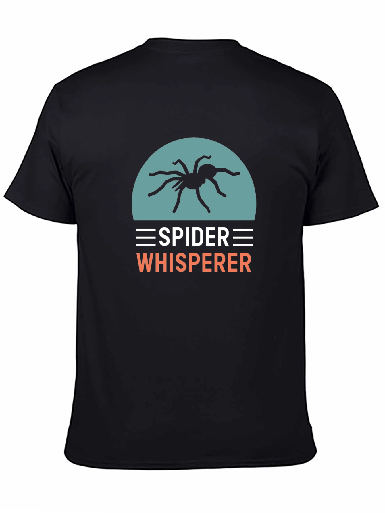 Black Spider Whisperer Graphic Tee - Black Cotton T-Shirt view 4