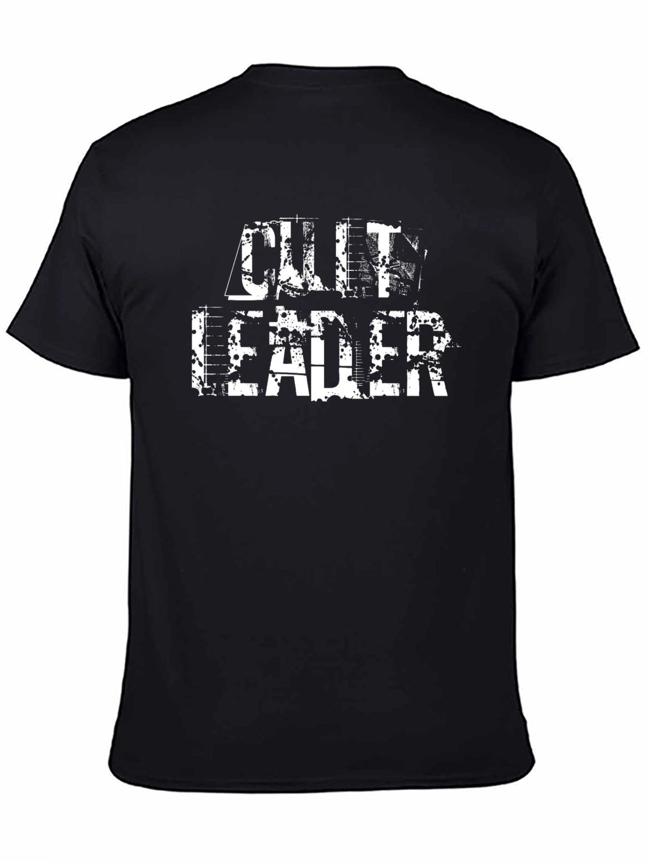 Black Cult Leader T-Shirt - Distressed Graphic Tee view 4