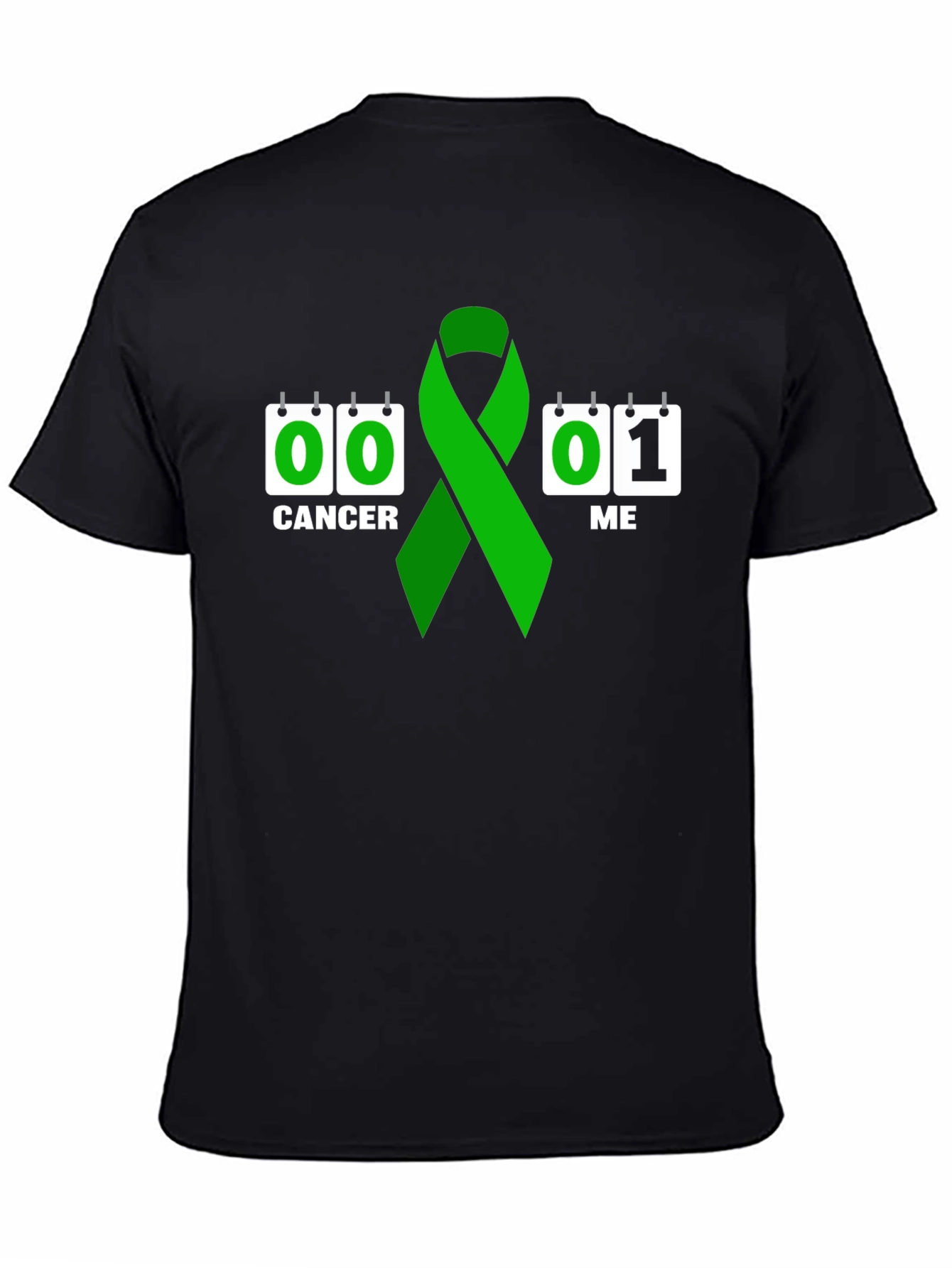 Black Cancer Survivor T-Shirt: Green Ribbon view 4