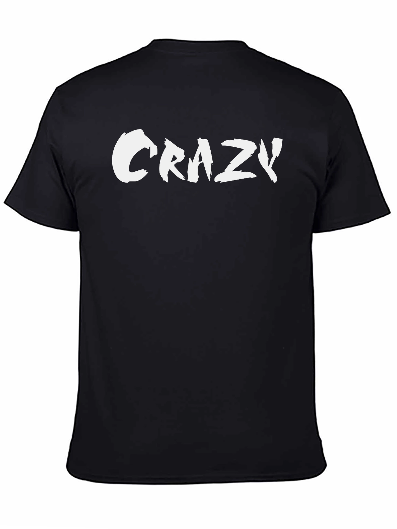 Black Crazy Graphic Print Men's Black T-Shirt view 4