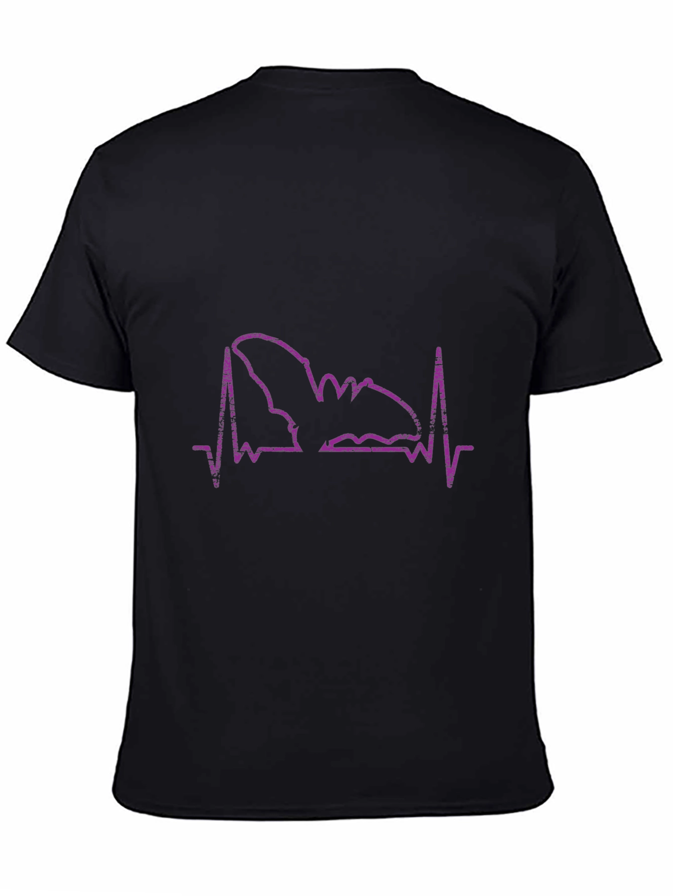 Black Bat Heartbeat T-Shirt - Halloween Vibes view 4