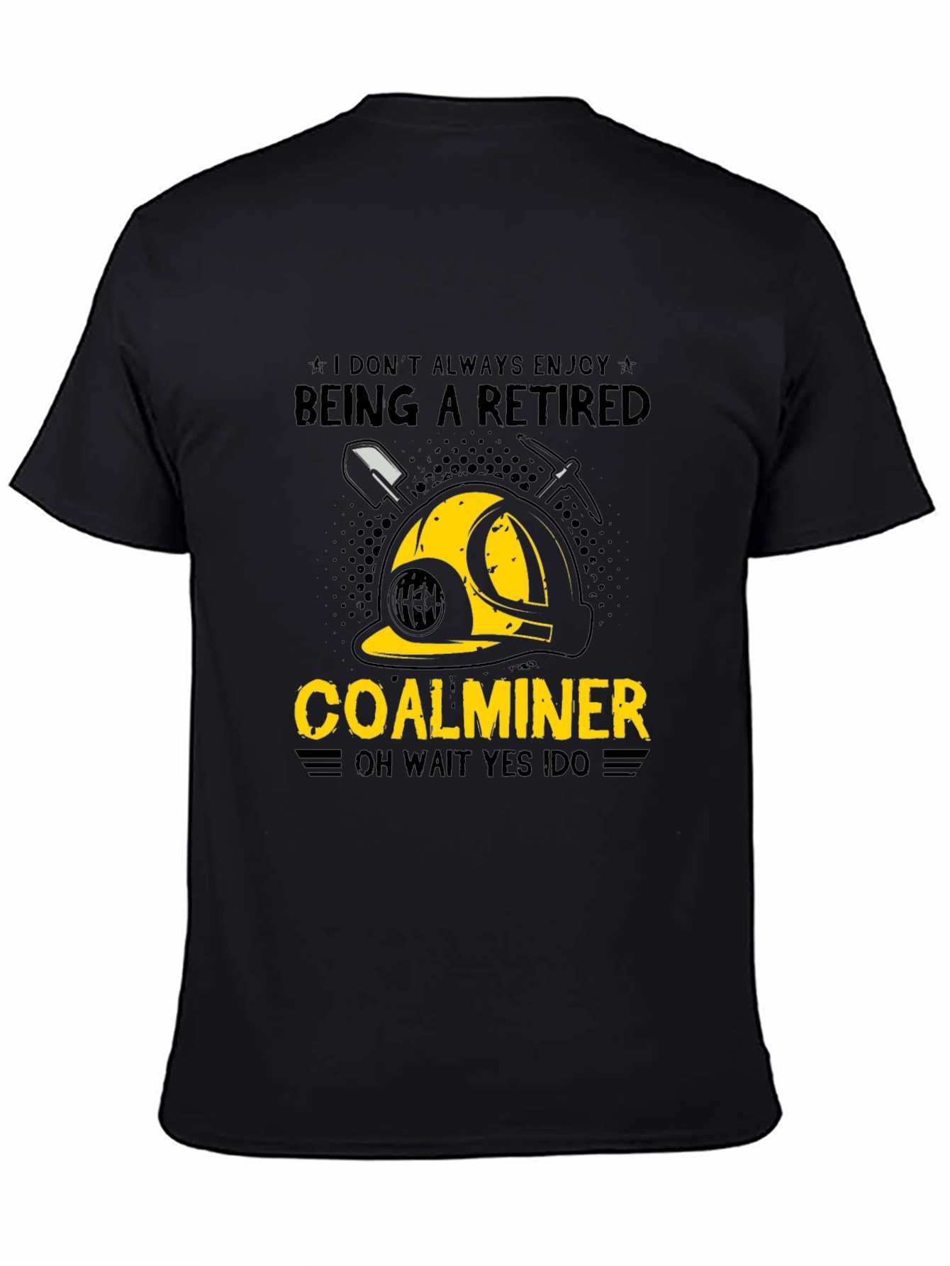 Black Retired Coal Miner Graphic T-Shirt view 4