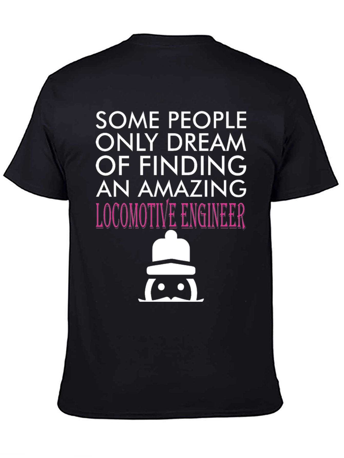 Black Amazing Locomotive Engineer T-Shirt view 4