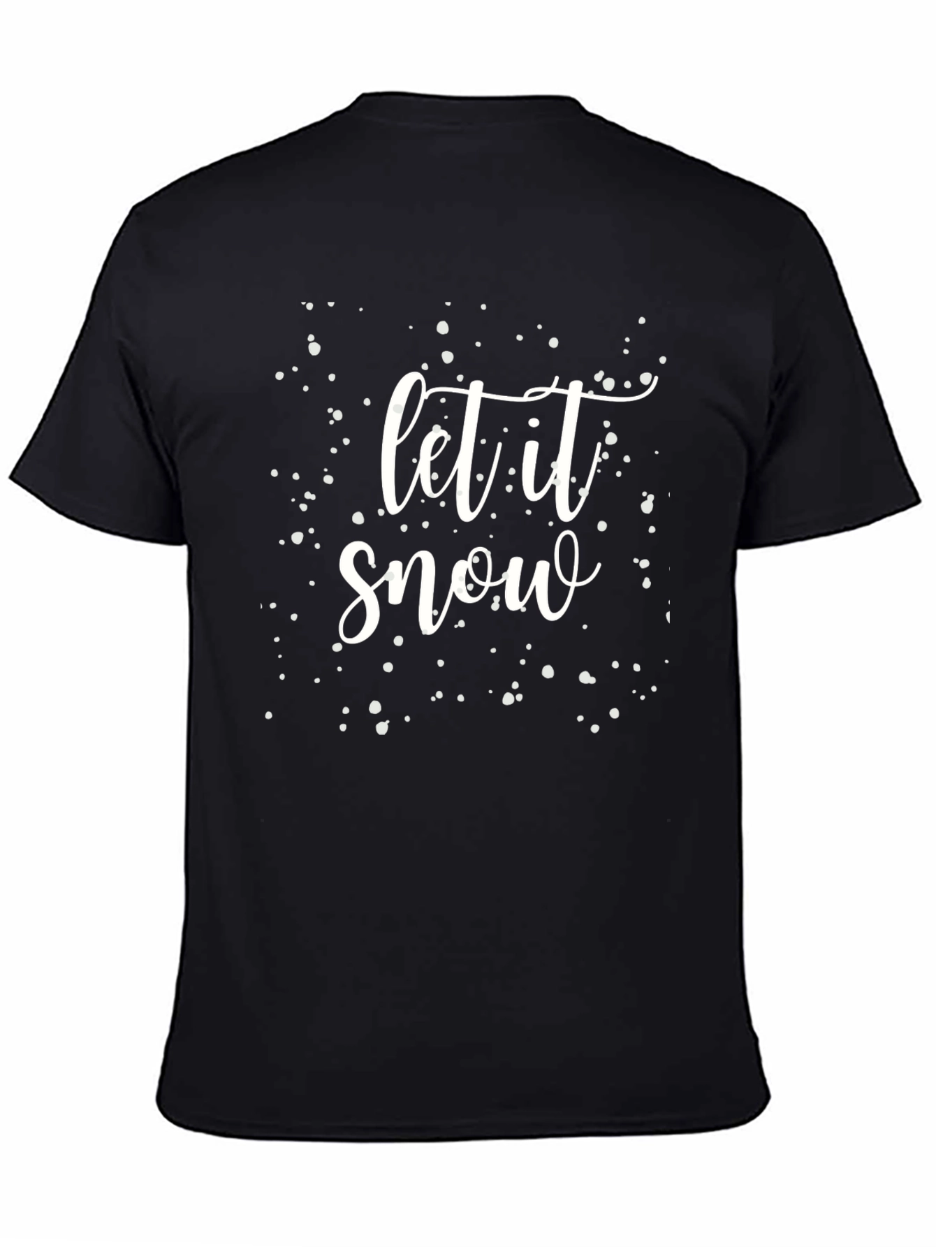 Black Let it Snow T-Shirt - Festive Holiday Apparel view 4