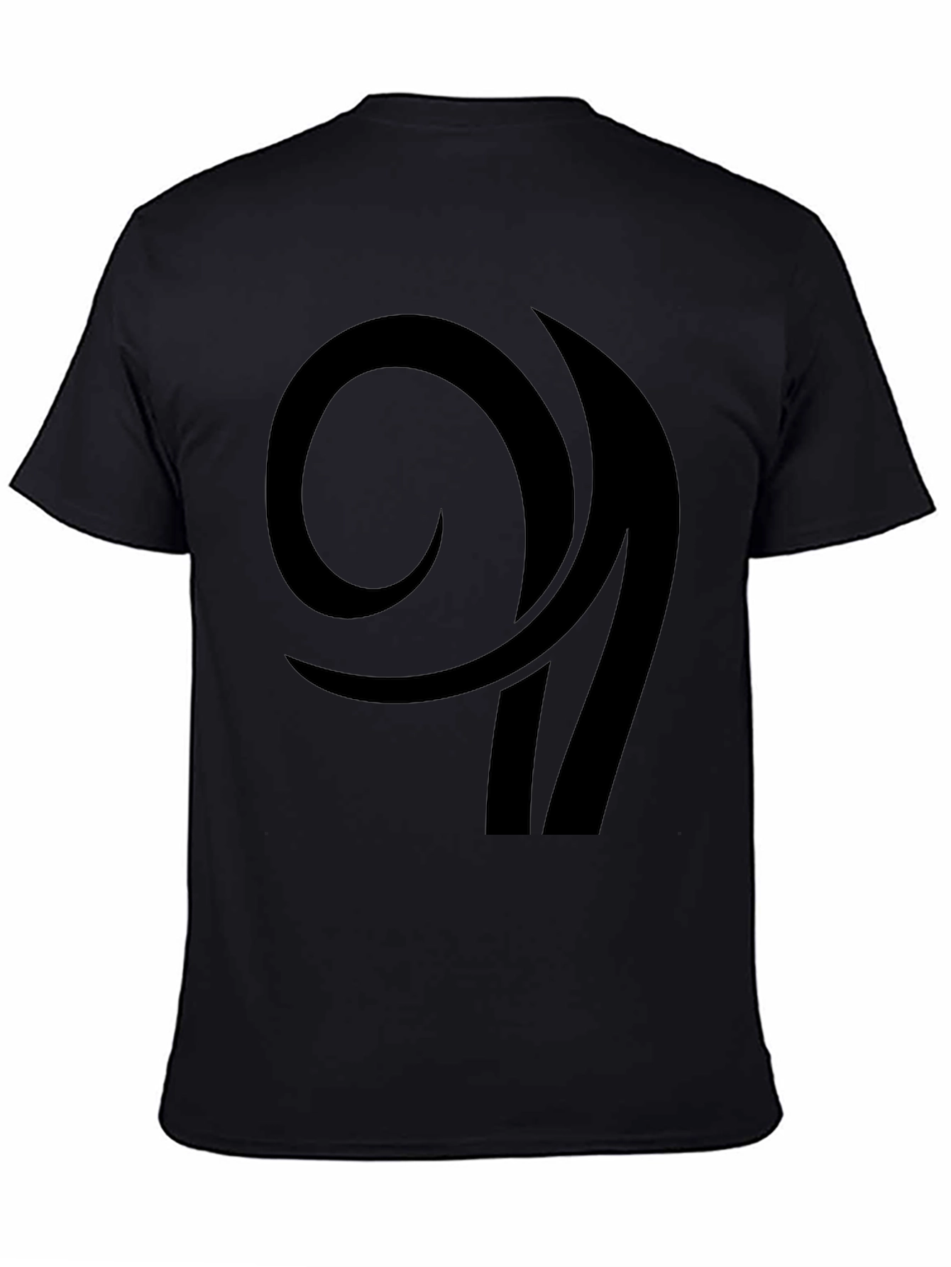 Black Abstract Graphic Black T-Shirt view 4