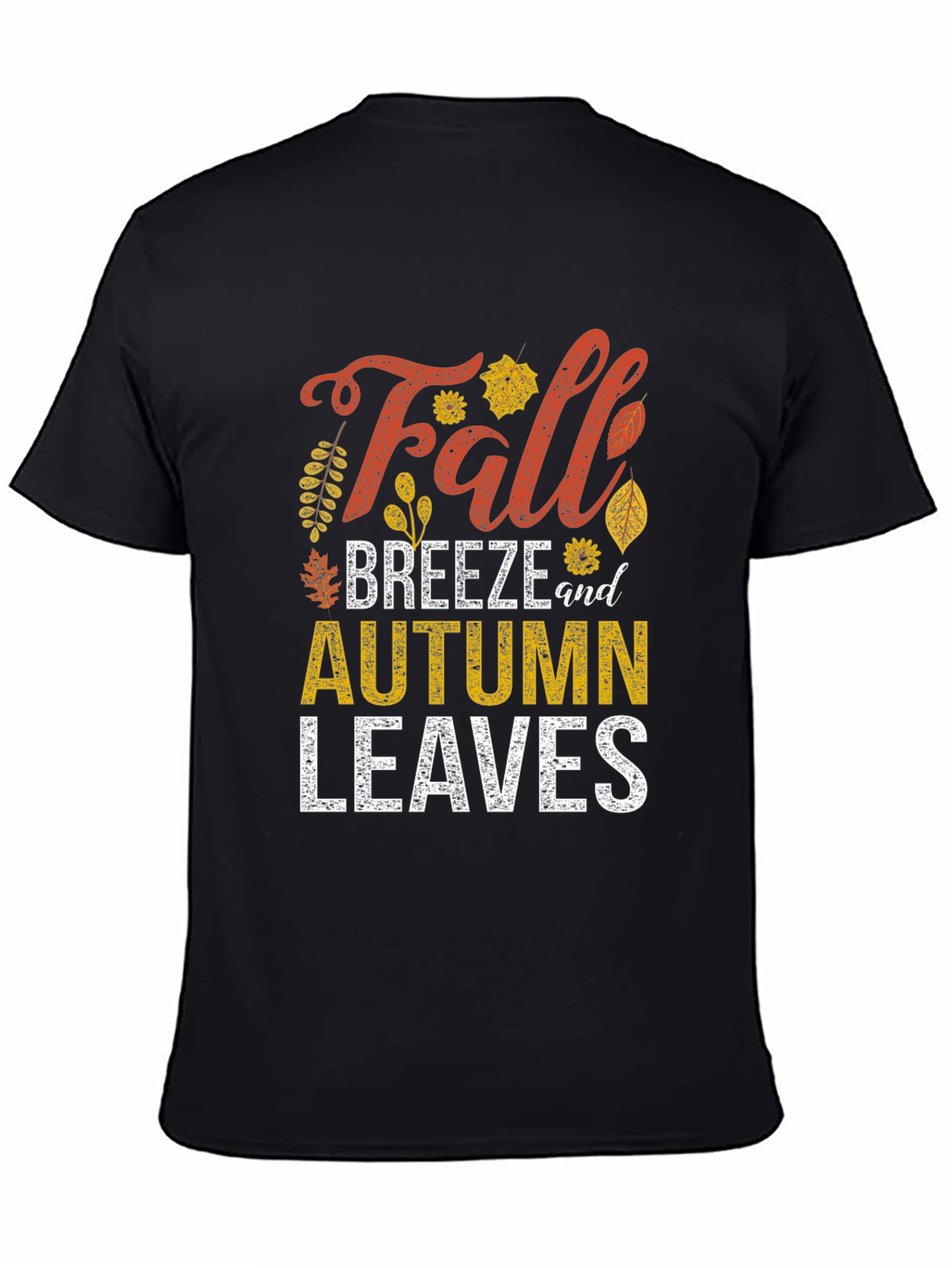 Black Fall Breeze & Autumn Leaves Graphic Tee view 4