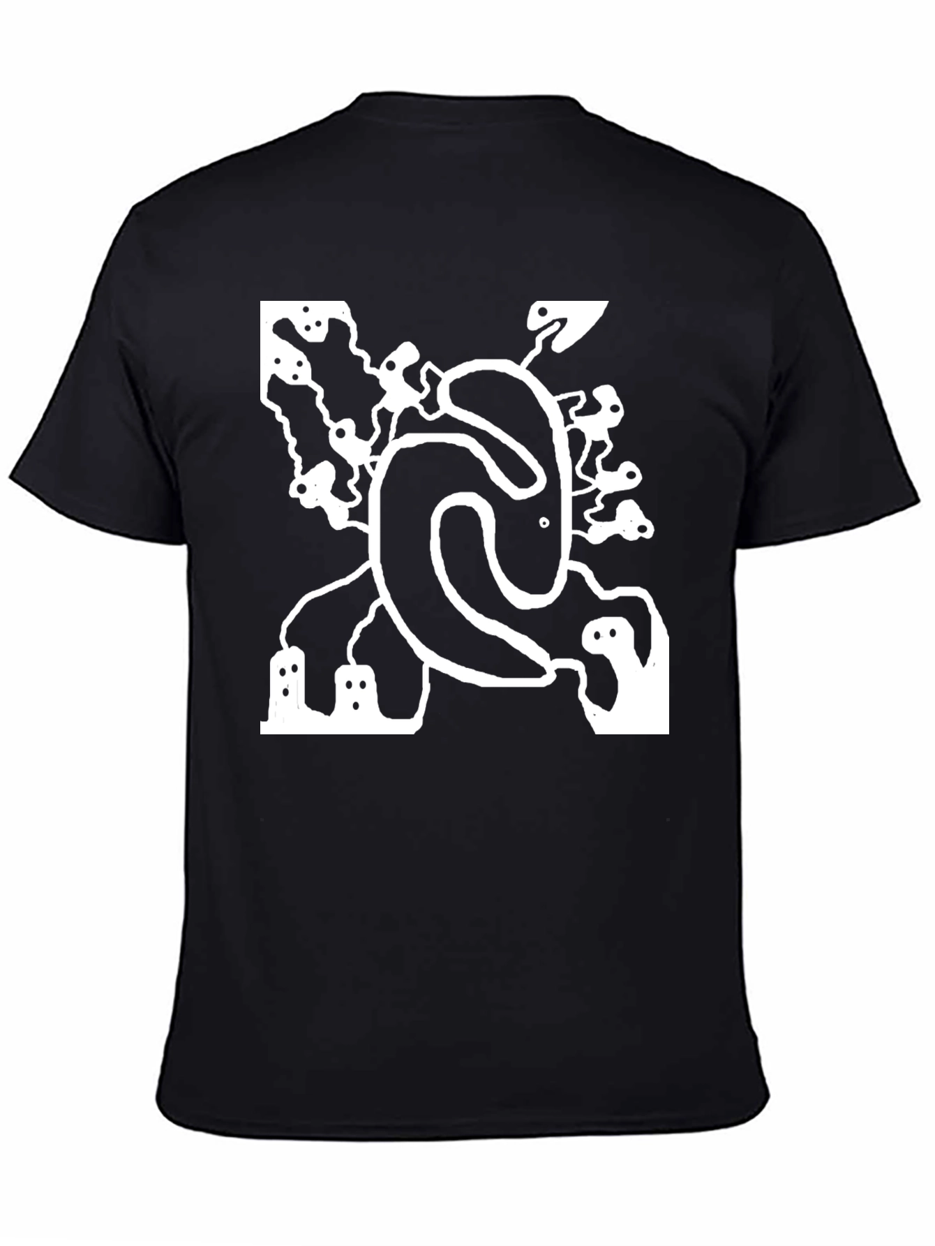 Black Abstract Graphic Print Black T-Shirt view 4