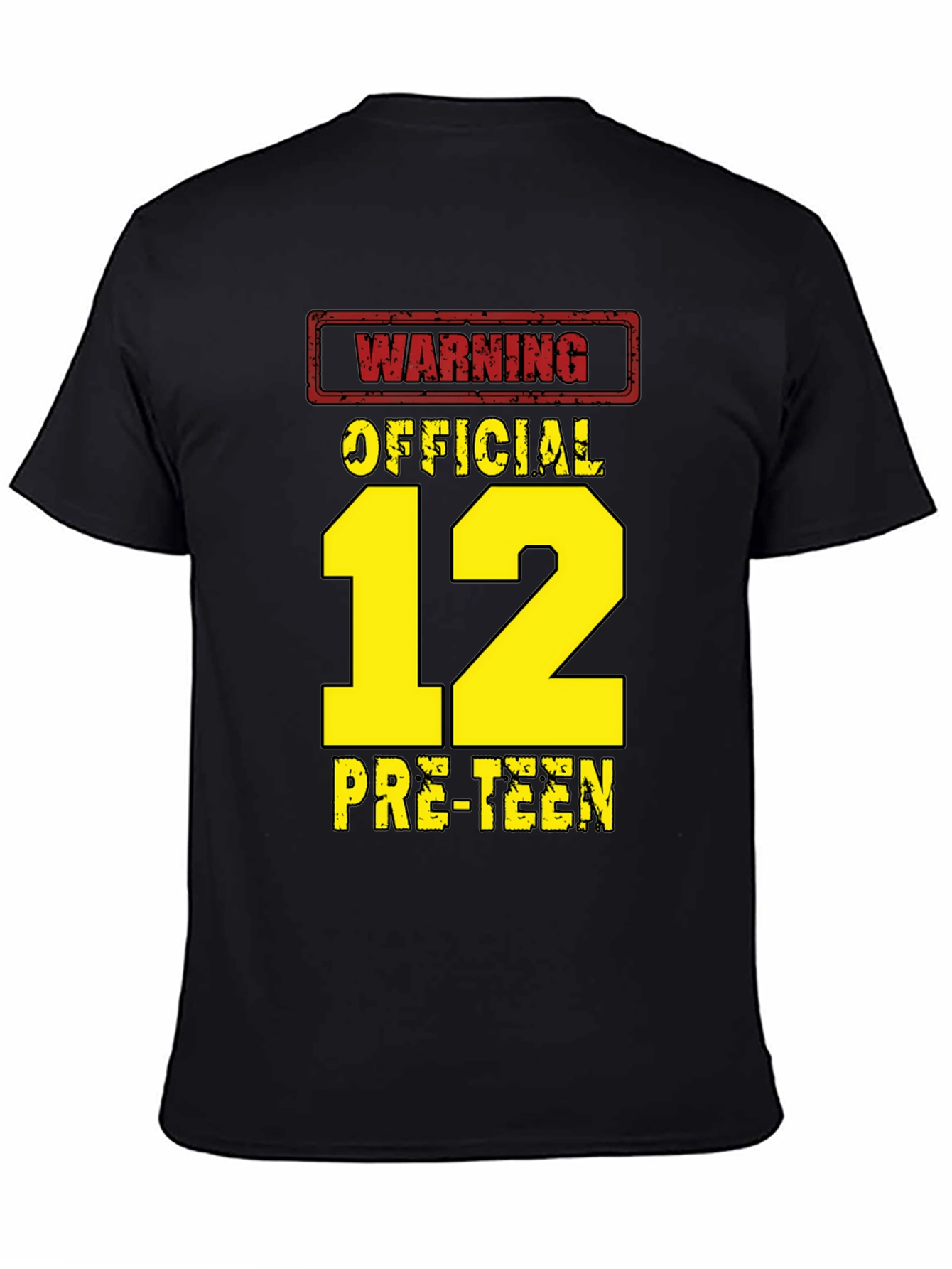 Black Warning Official 12 Pre-Teen T-Shirt view 4