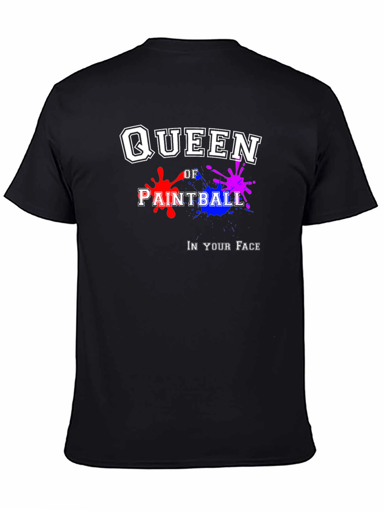 Black Queen of Paintball Black Graphic T-Shirt view 4