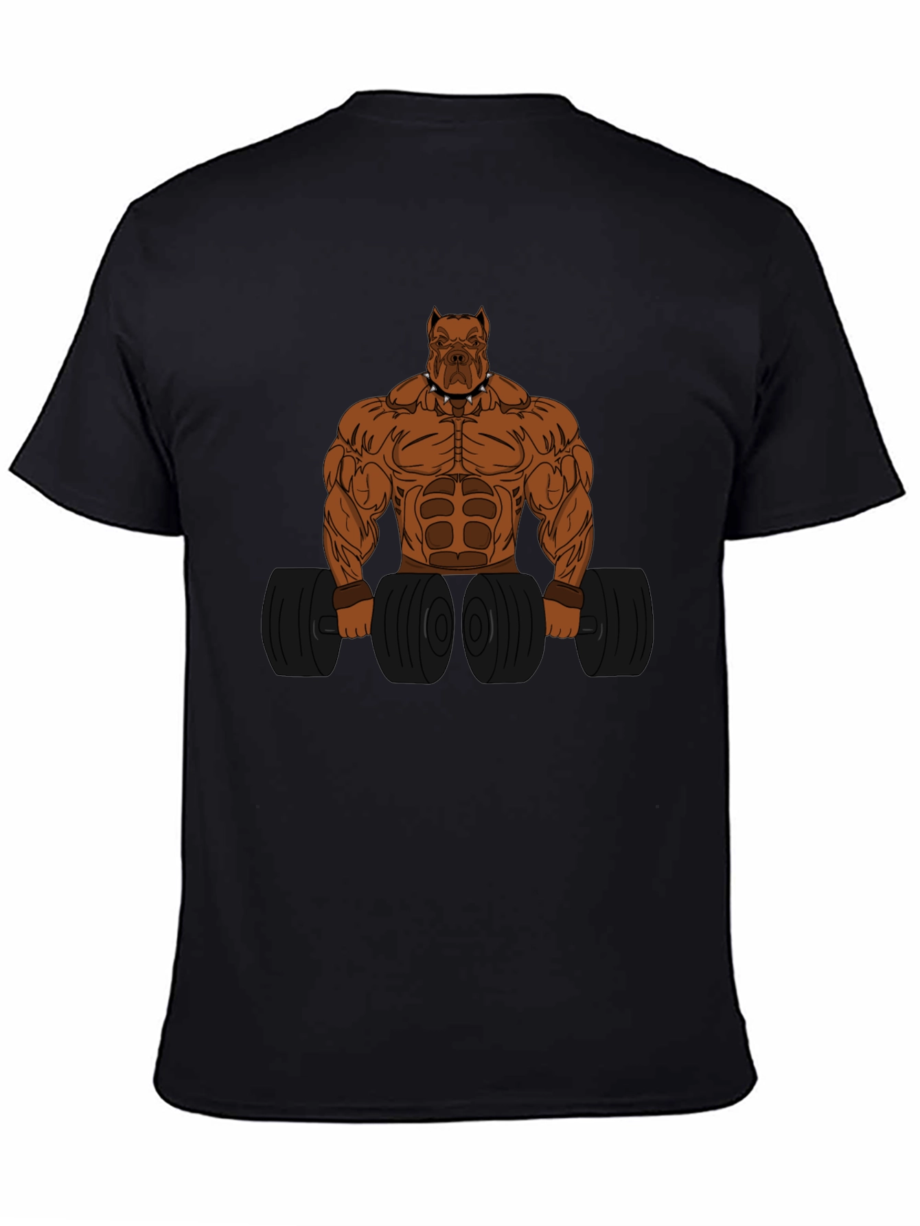 Black Muscle Dog T-Shirt: Gym Beast Mode Apparel view 4