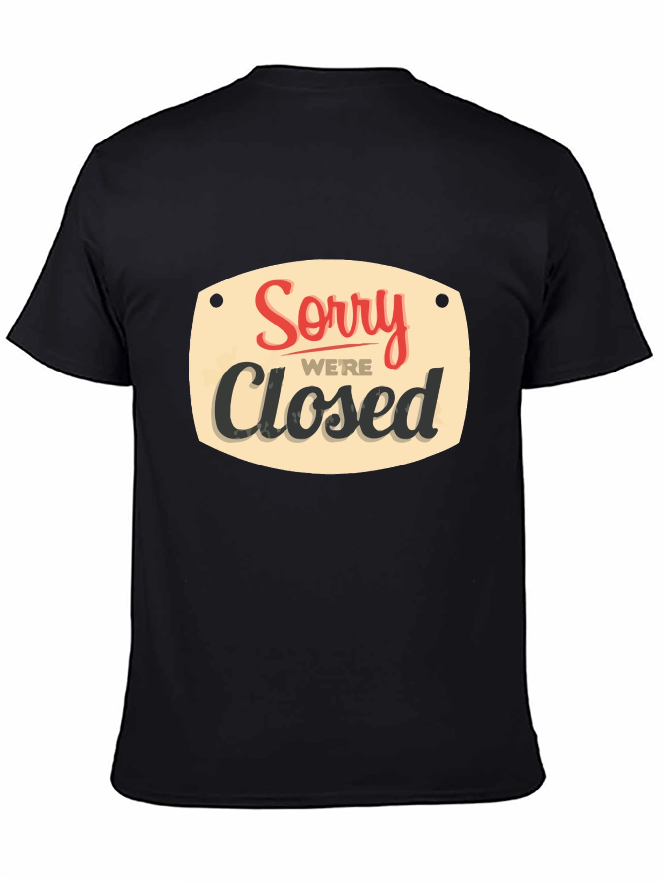 Black Sorry We're Closed Graphic Tee - Black Casual Shirt view 4