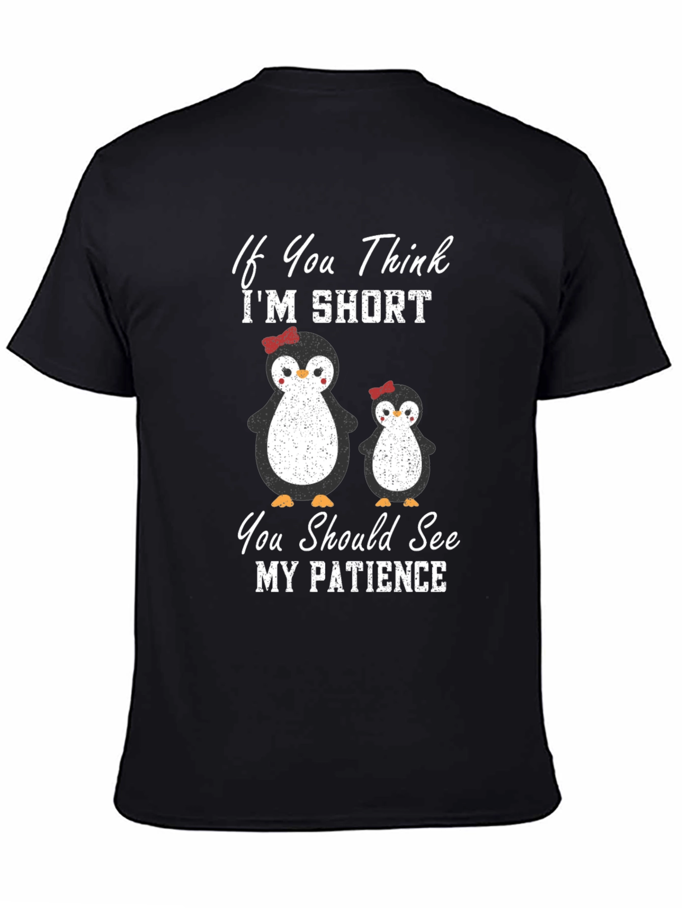 Black Penguin Patience T-Shirt: Short & Sassy view 4