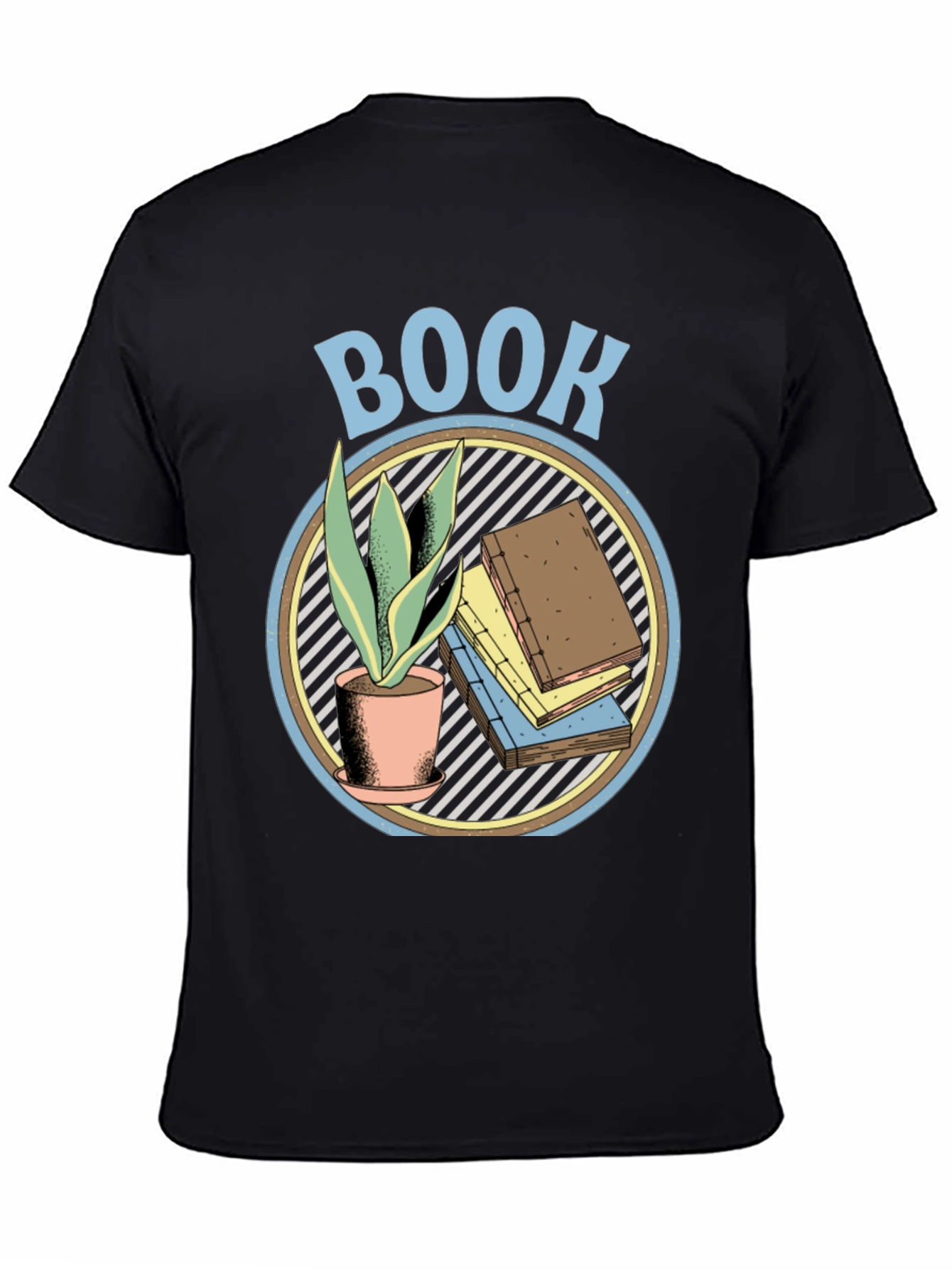 Black Book Lover Graphic T-Shirt - Plant & Book Design view 4