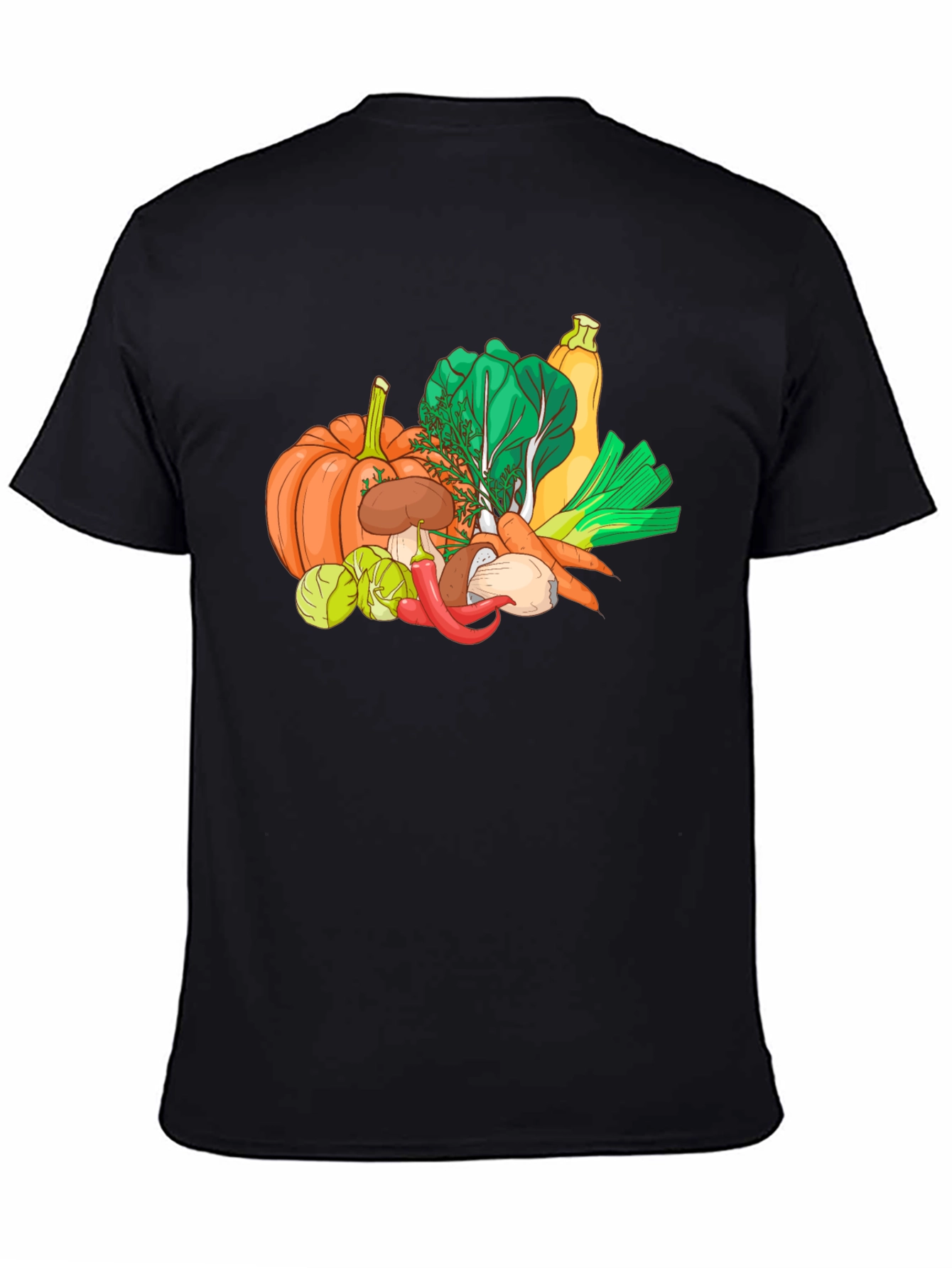 Vegetable Harvest Graphic Tee - Black Unisex T-Shirt - 4