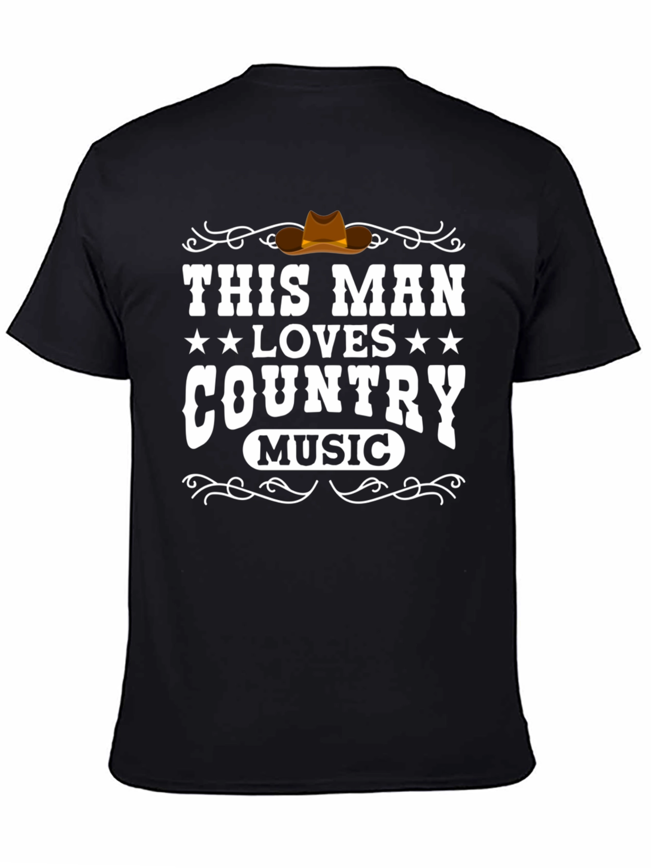Black Country Music Lover T-Shirt - Western Style Graphic Tee view 4