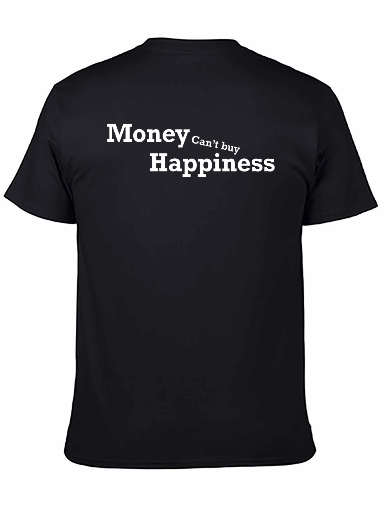 Black Money Can't Buy Happiness - Men's Black T-Shirt view 4