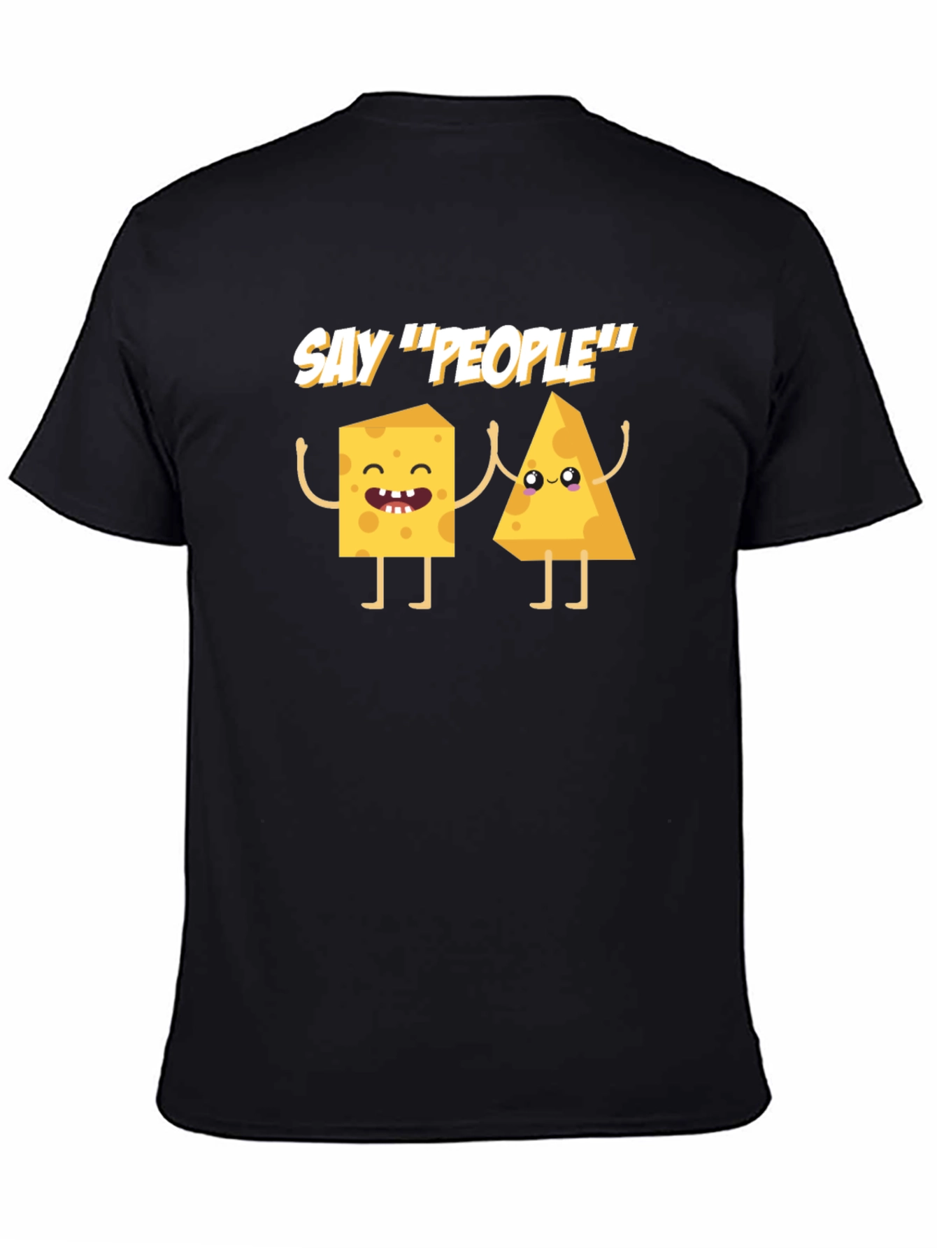 Black Say Cheese! Funny Graphic T-Shirt view 4