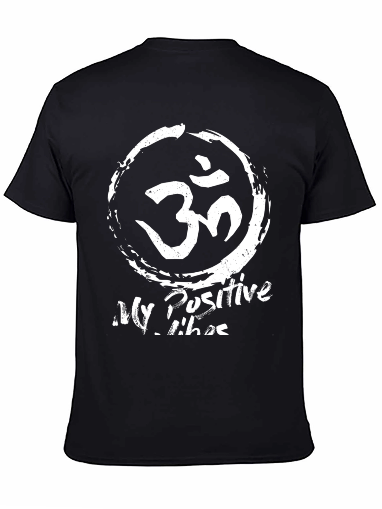 Black Men's Black 'My Positive Vibes' Graphic Tee view 4