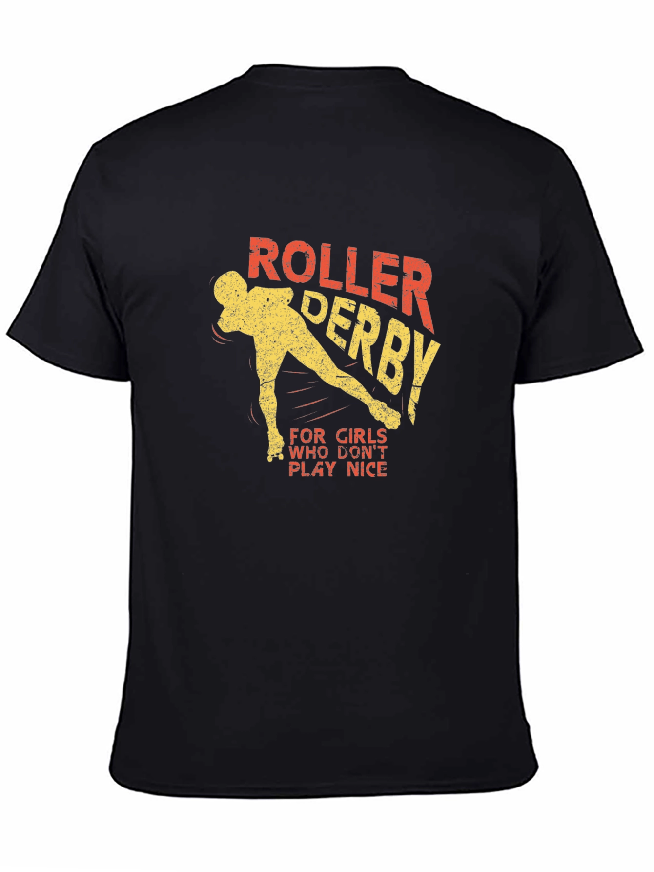 Black Roller Derby T-Shirt for Girls Who Don't Play Nice view 4