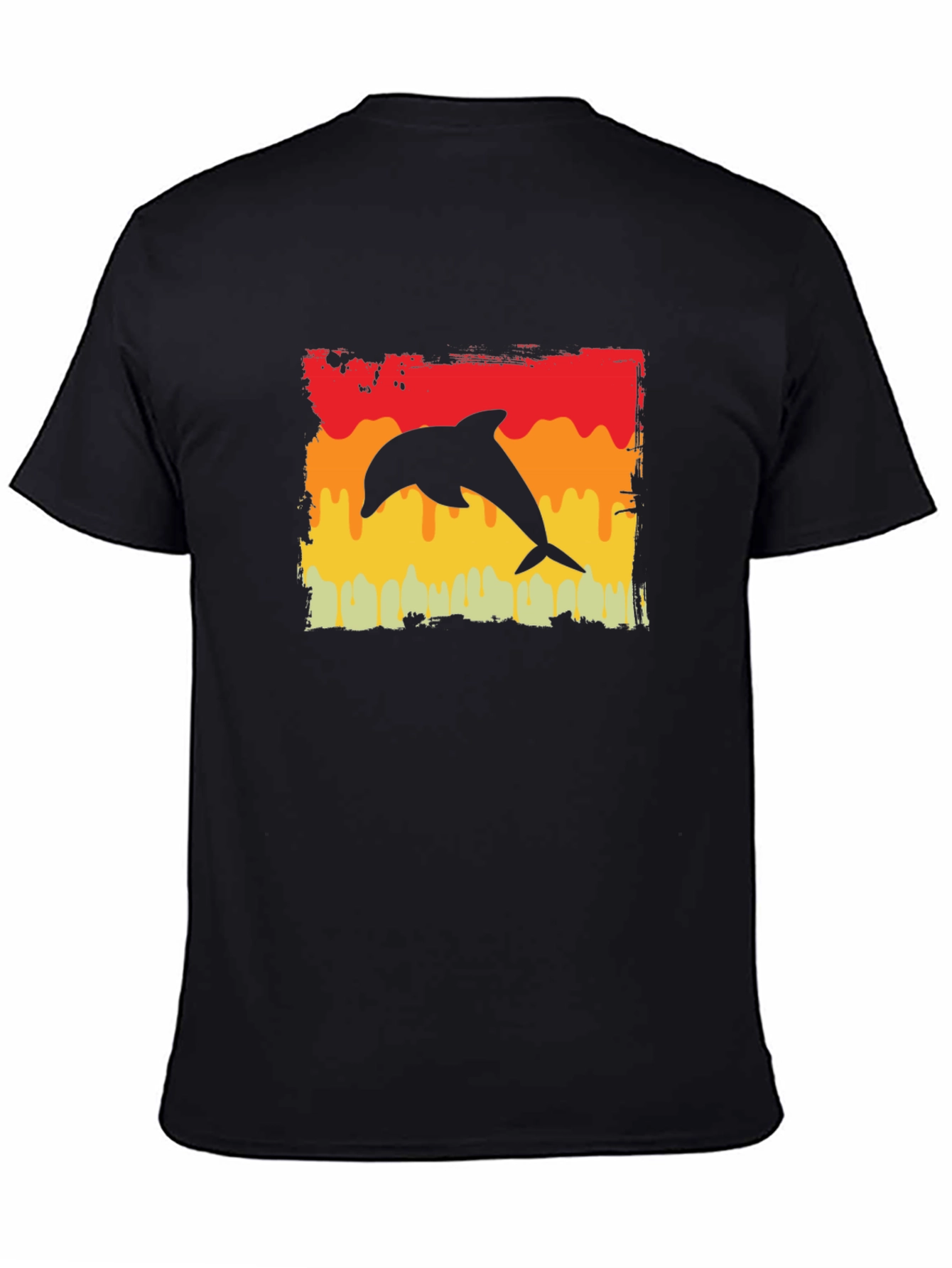 Retro Dolphin Graphic Tee -  Comfortable Black T-Shirt - 4