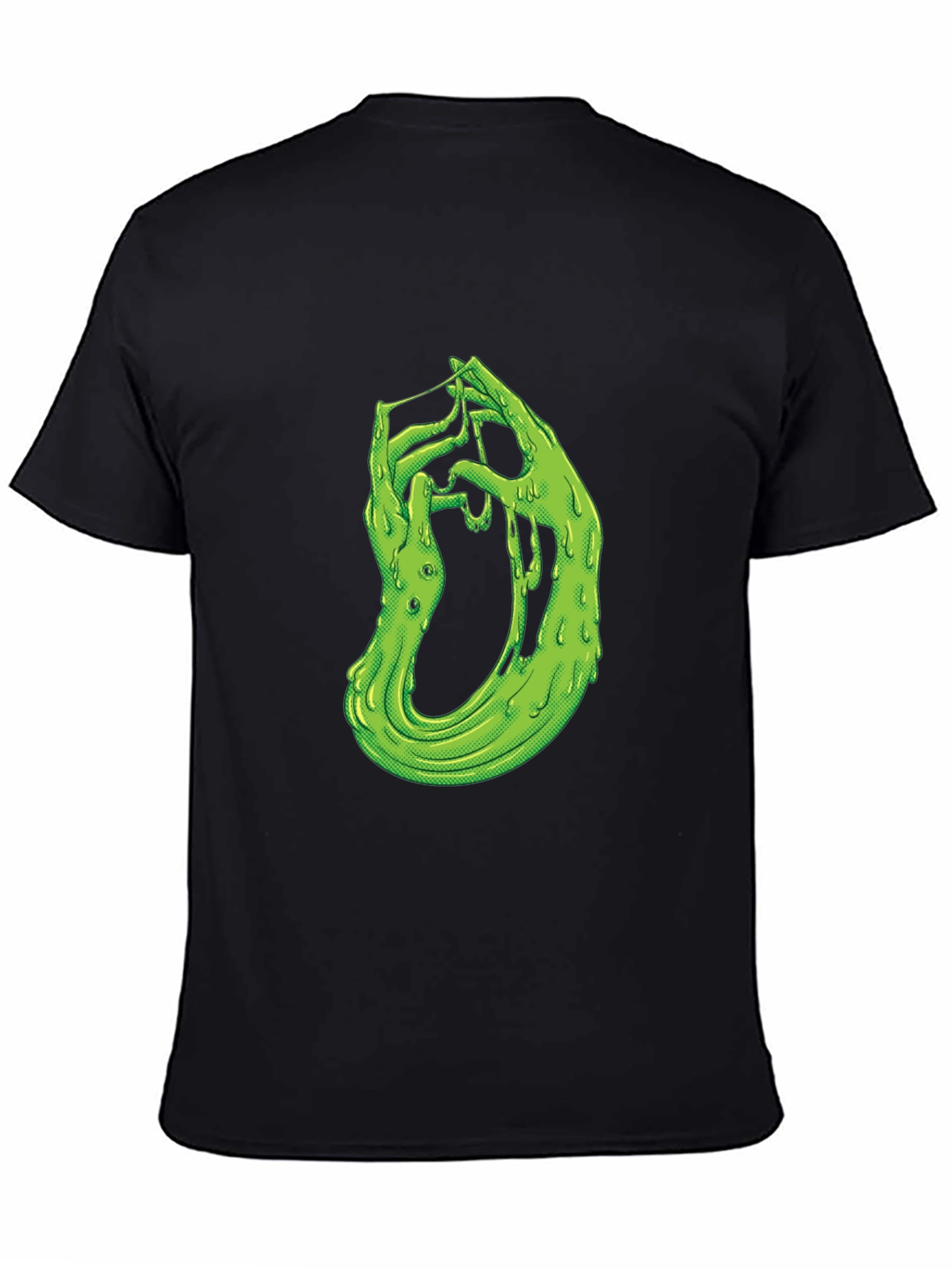 Black Gooey Green Hand Graphic Black T-Shirt view 4