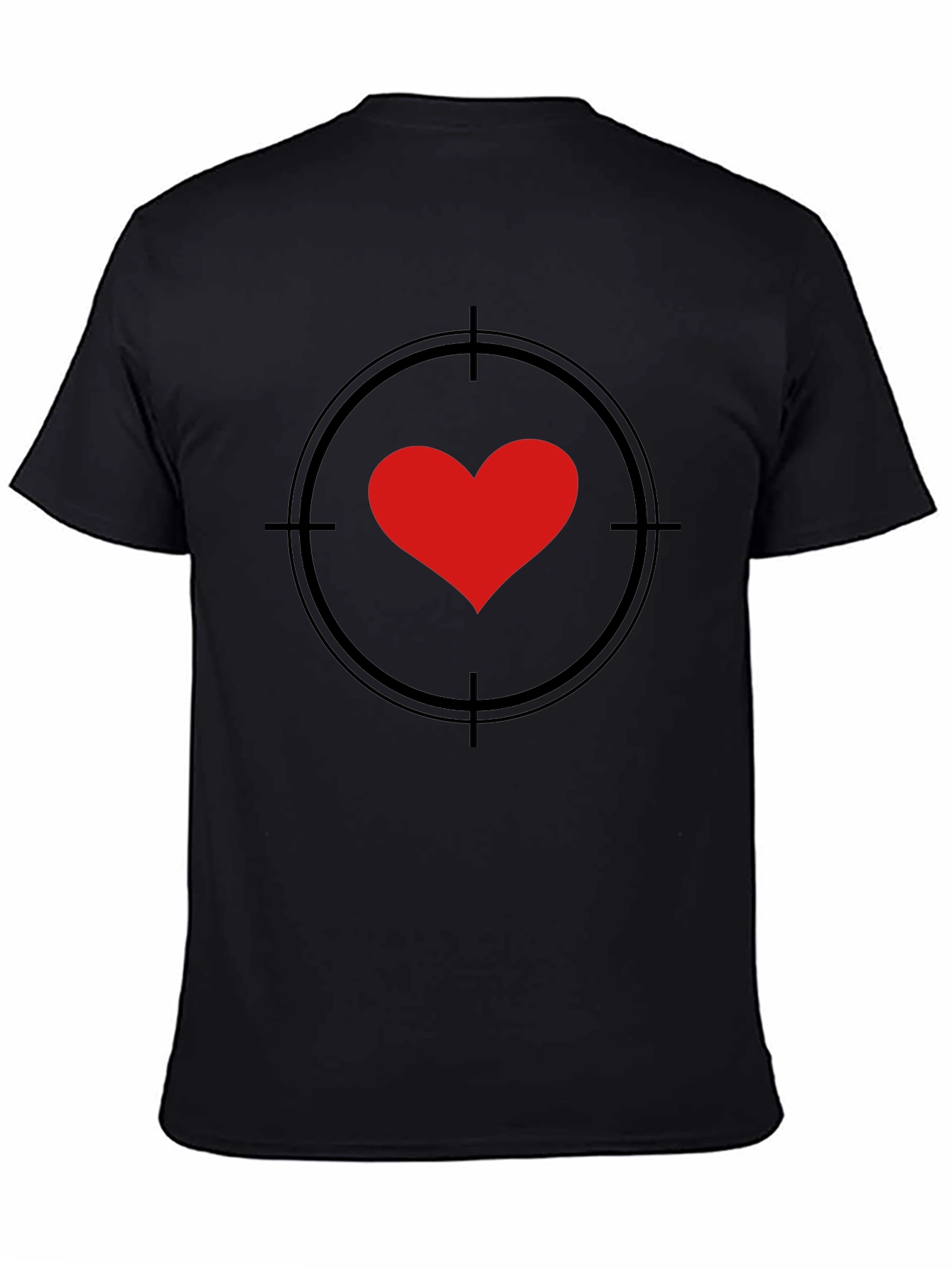 Black Heart Target Graphic Black T-Shirt view 4