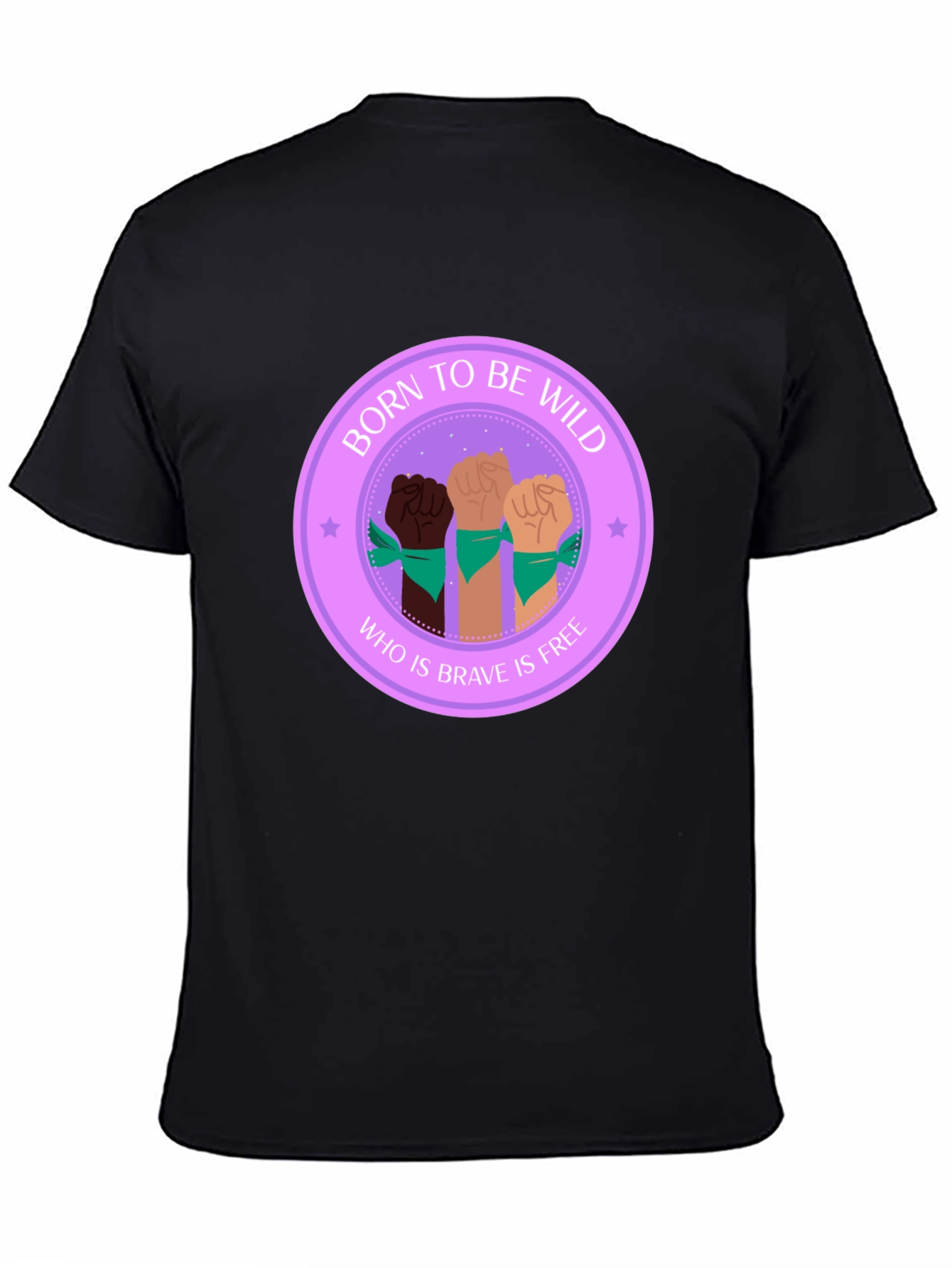 Black Born To Be Wild Feminist T-Shirt view 4