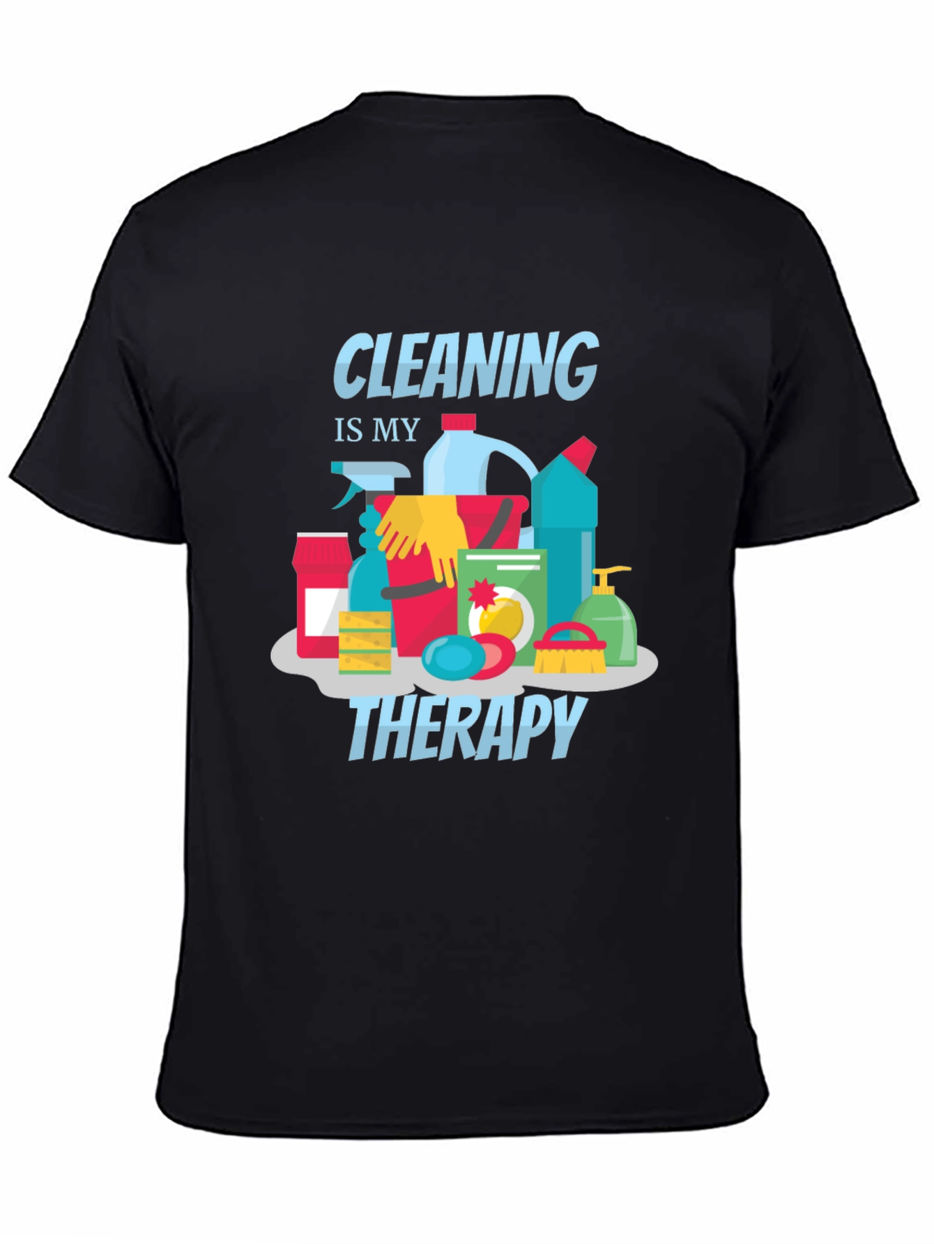 Black Cleaning is My Therapy Graphic Tee view 4