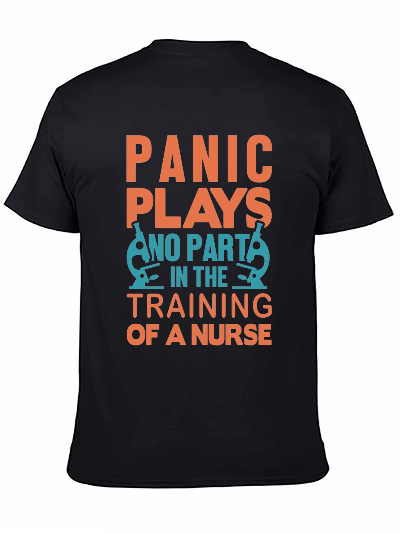 Black Panic Plays No Part Nurse Training T-Shirt view 4