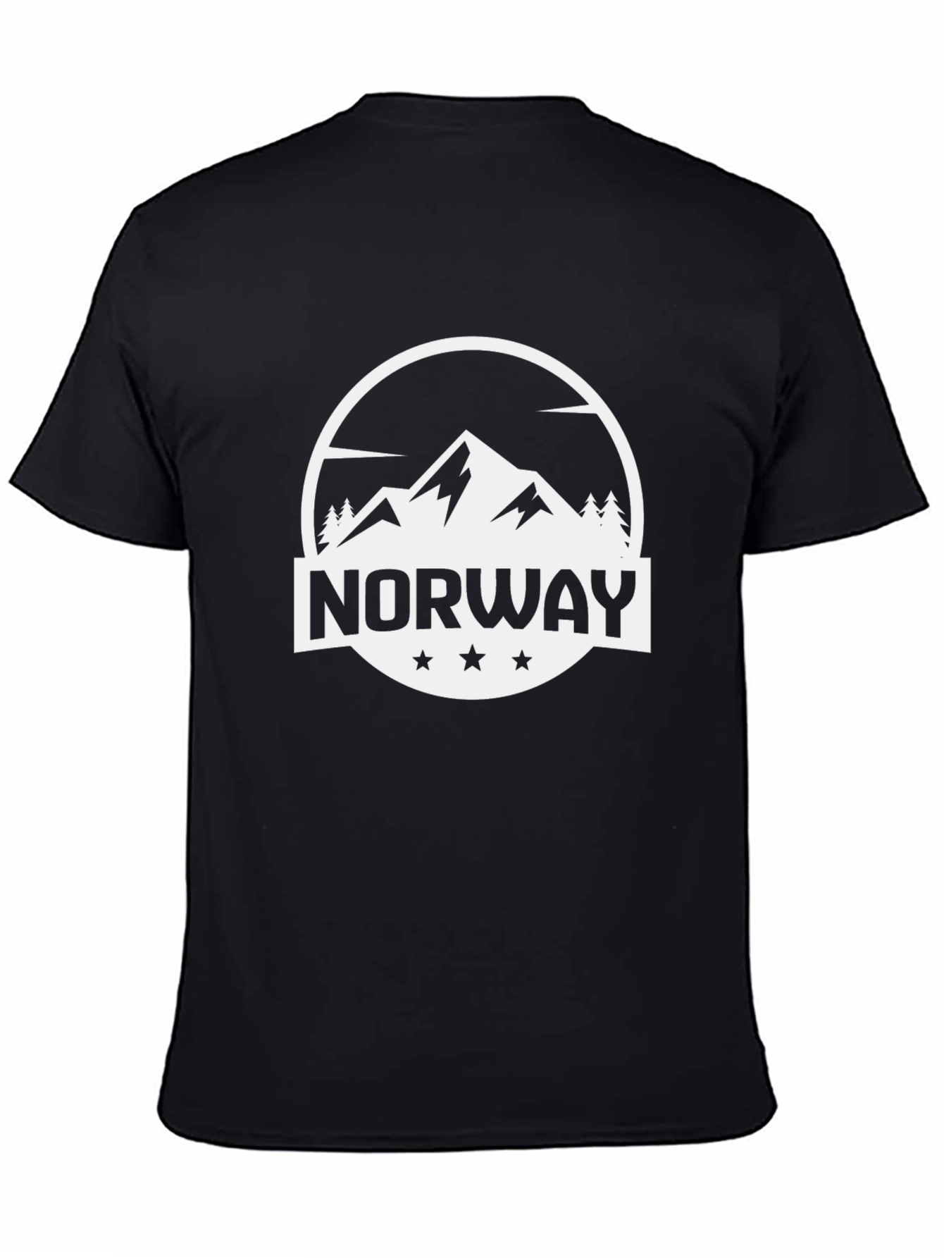 Black Norway Mountain Graphic Black T-Shirt view 4