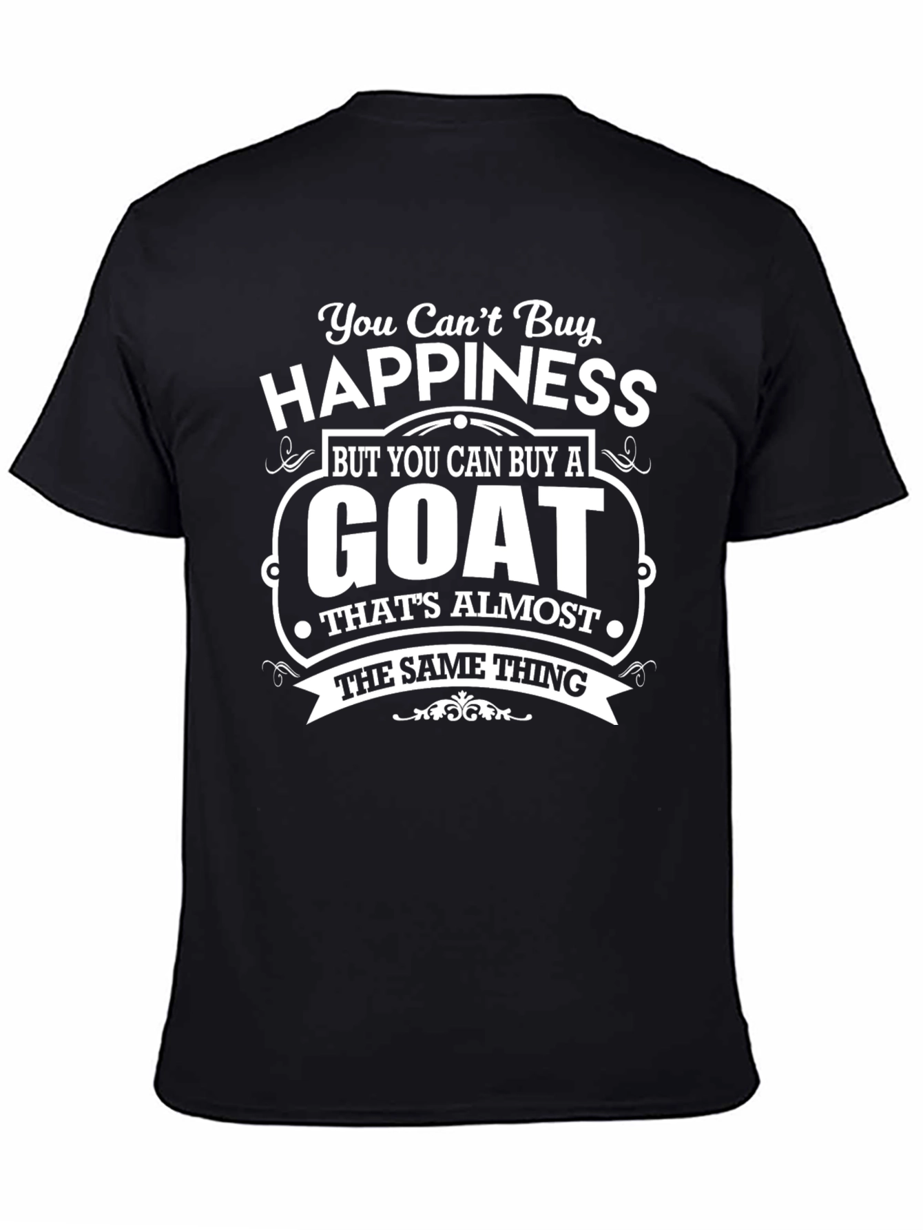 Black Funny Goat Lover T-Shirt - You Can't Buy Happiness view 4