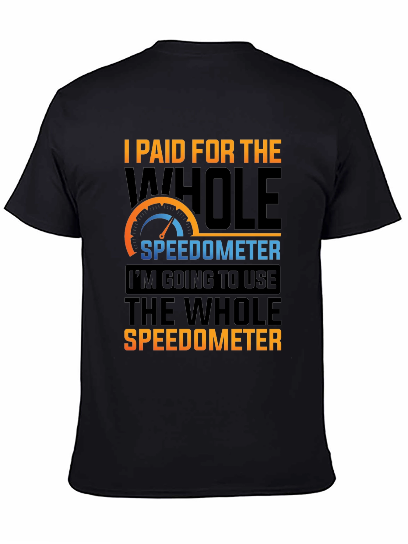 Black Speedometer Enthusiast Graphic Tee - Funny Car Lover Shirt view 4