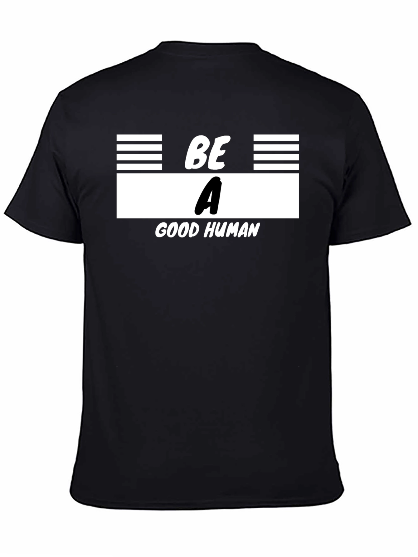 Black Be A Good Human Graphic T-Shirt - Black view 4