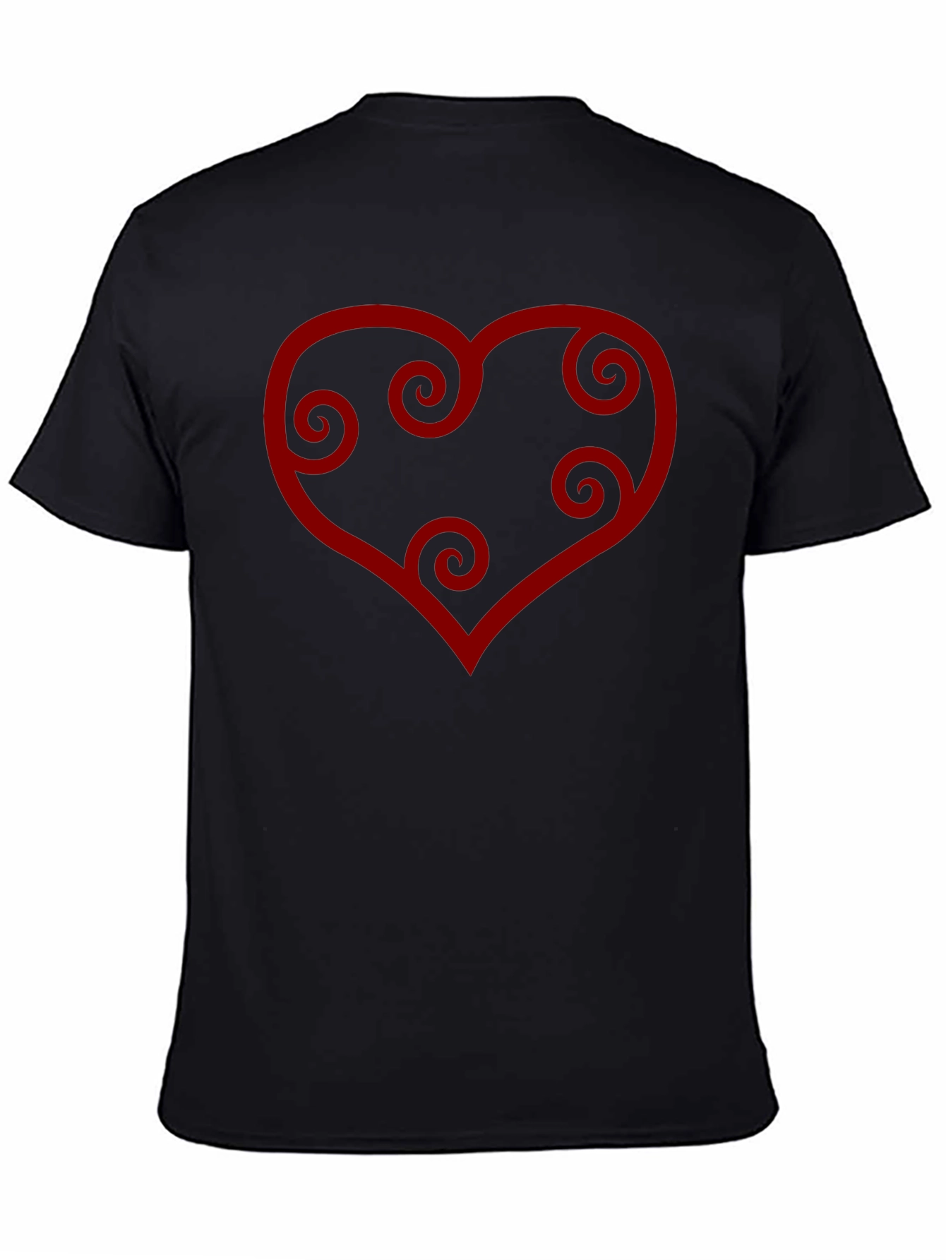 Black Heart Swirl Graphic Tee - Black Casual Shirt view 4