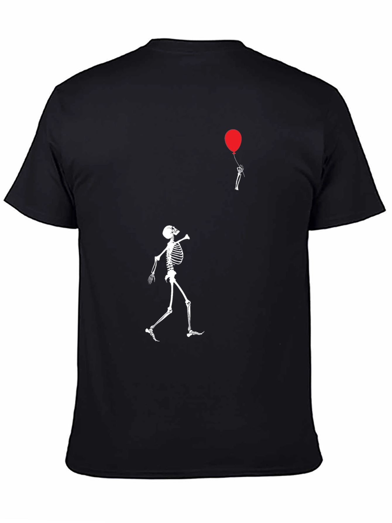 Black Skeleton & Balloon Graphic Tee - Black view 4