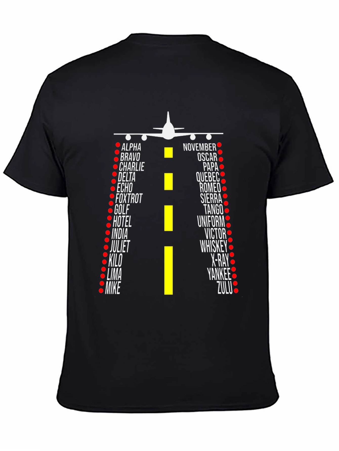 Black Aviation Alphabet T-Shirt - Pilot Design view 4