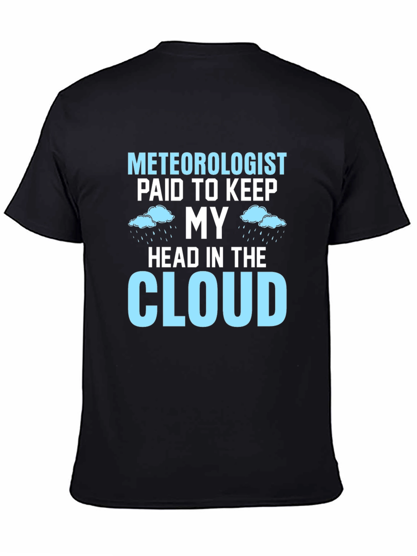 Black Meteorologist Head in Cloud Graphic T-Shirt view 4