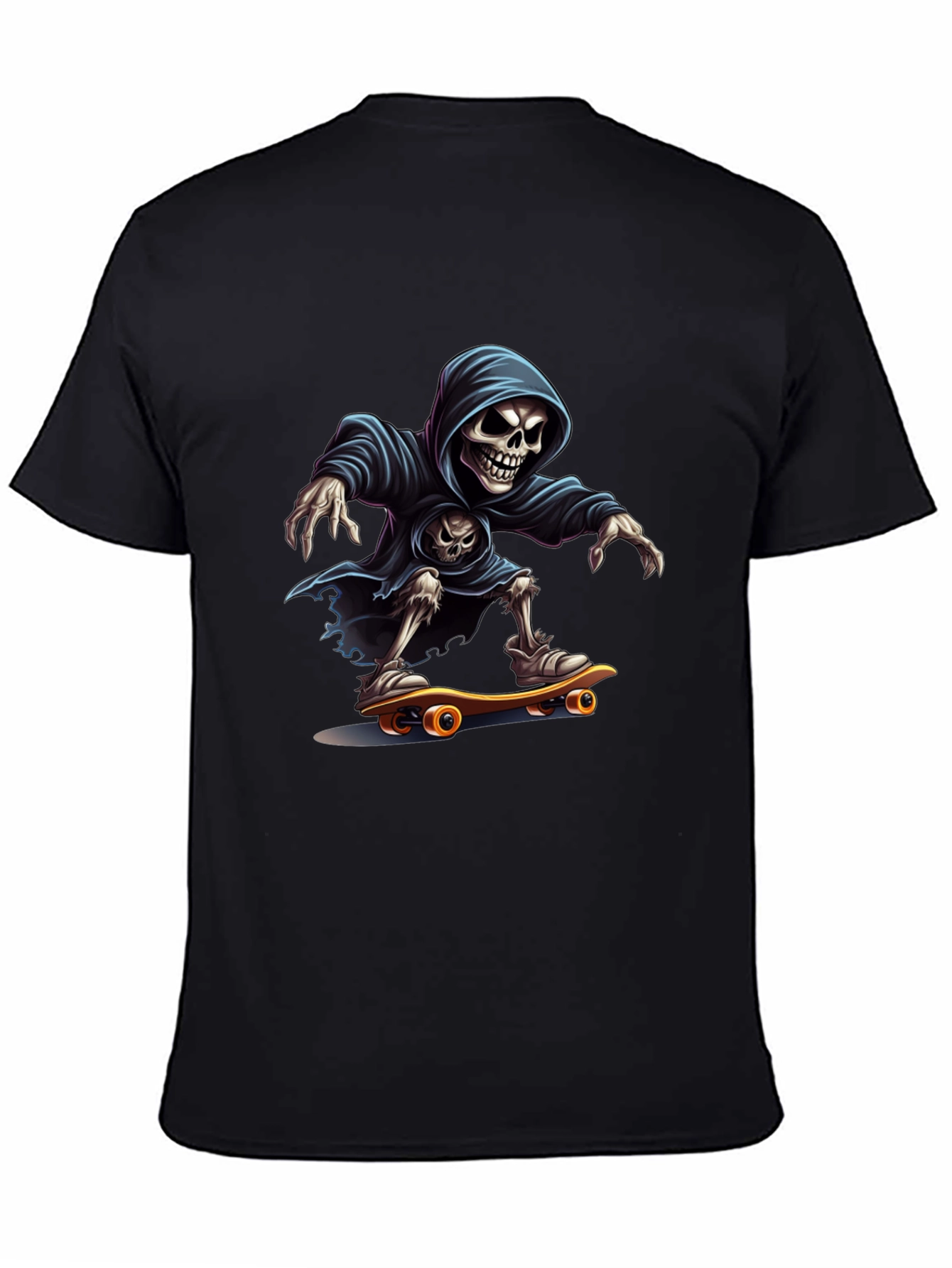 Black Skateboarding Grim Reaper Graphic Tee view 4