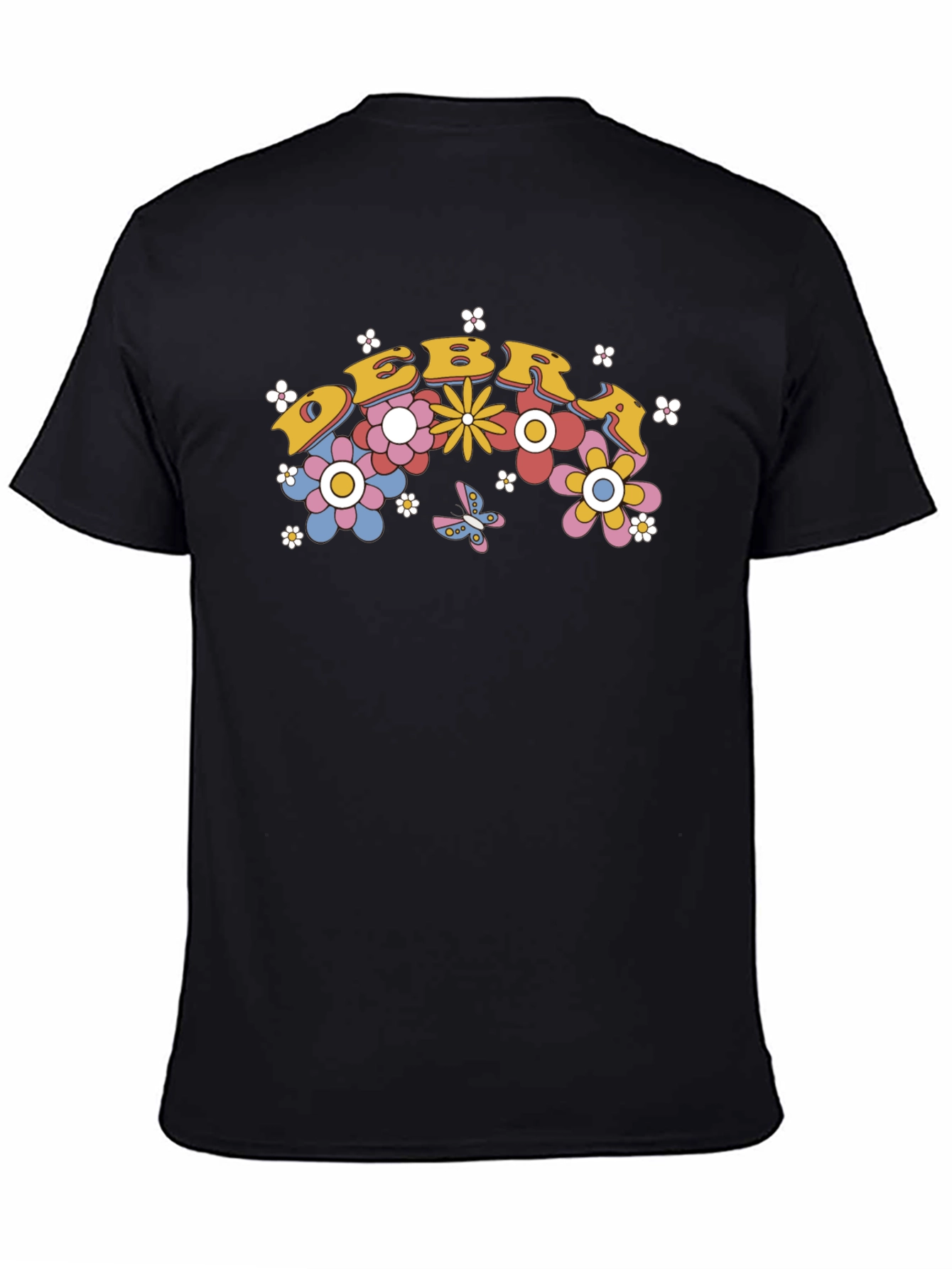 Black Retro Floral T-Shirt view 4