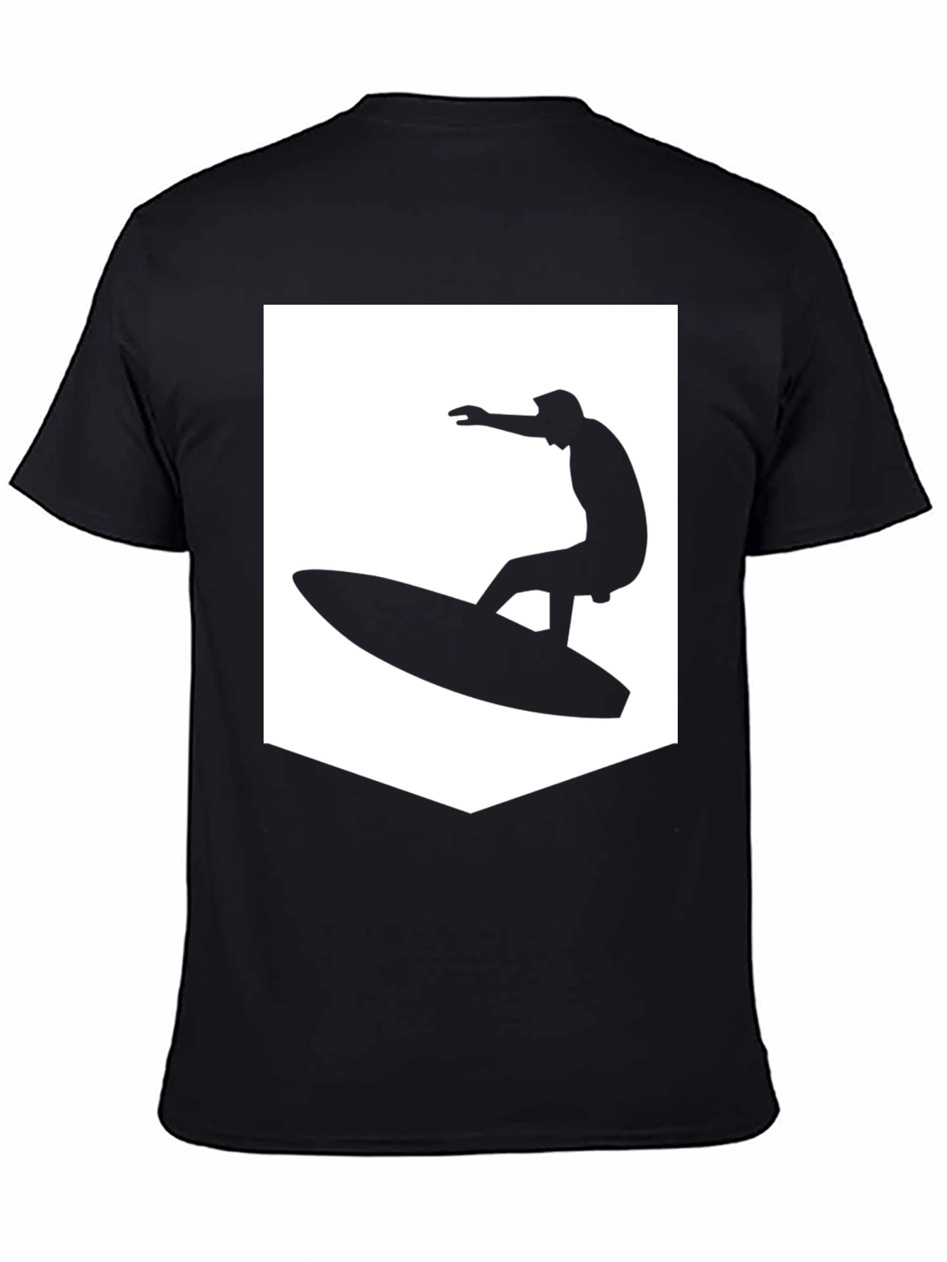 Black Black T-Shirt with Surfer Graphic view 4