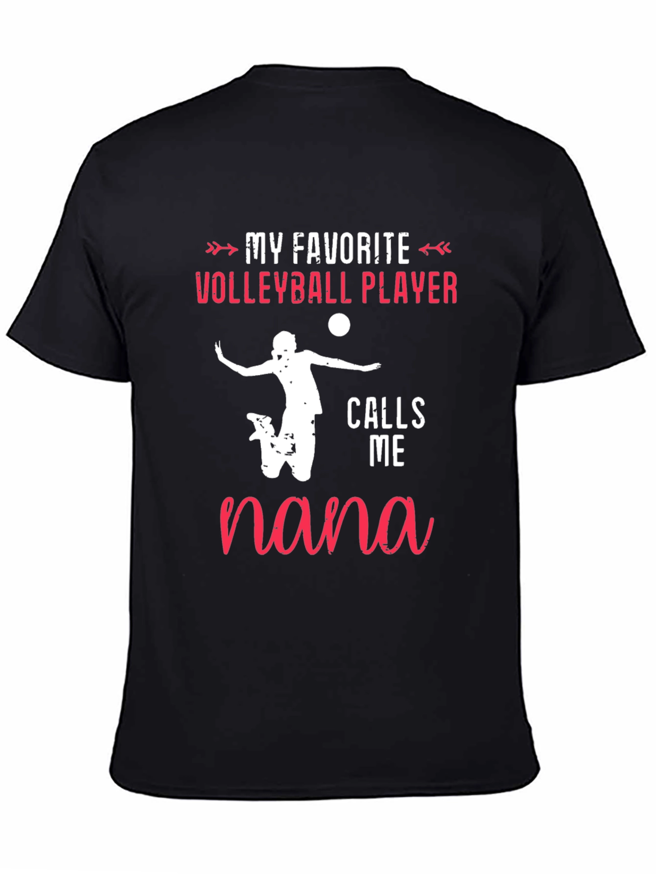Black Volleyball Nana T-Shirt: My Favorite Player view 4